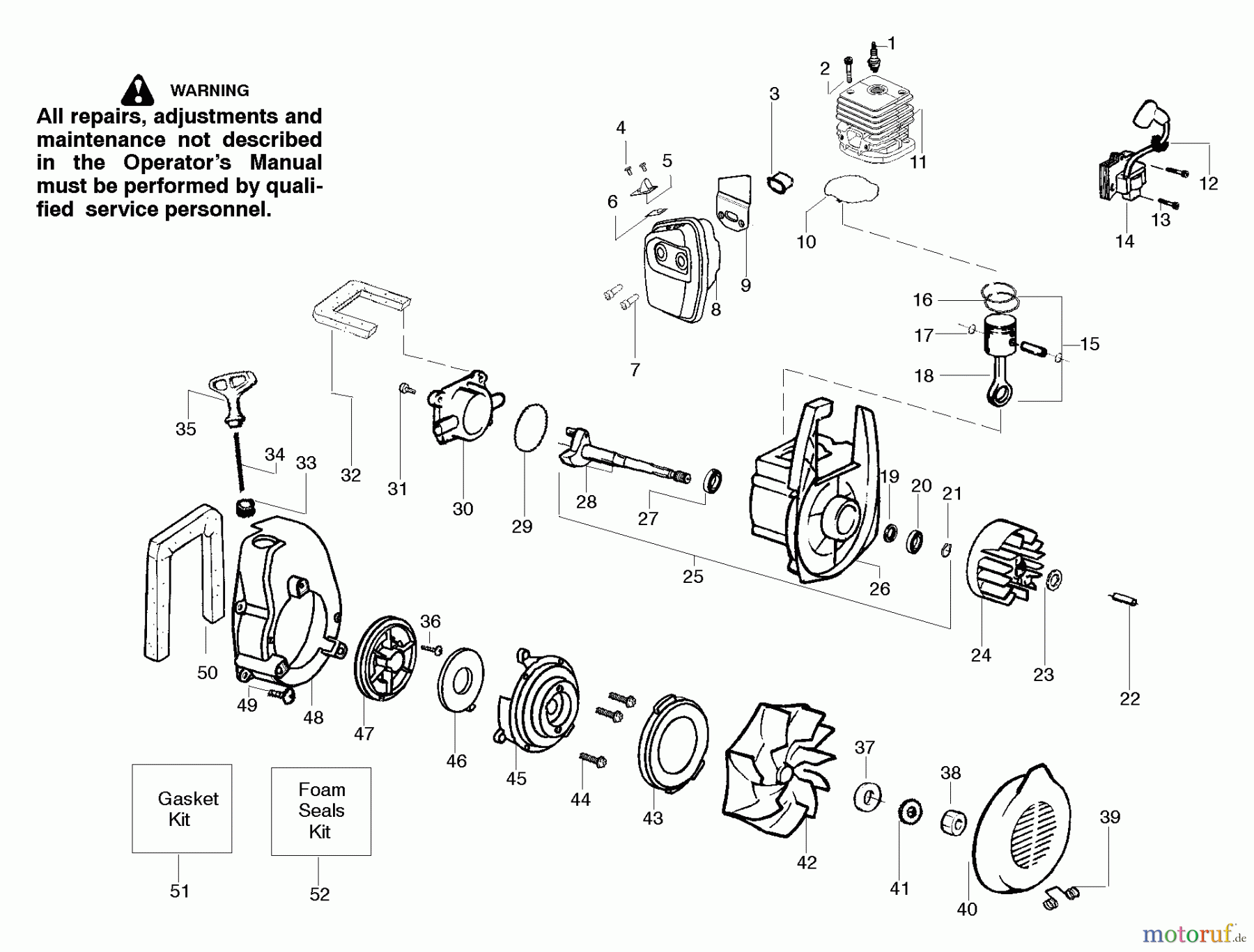  Poulan / Weed Eater Bläser / Sauger / Häcksler / Mulchgeräte WT200 (Type 1) - Weed Eater Wildthing Blower Engine Assembly Type 1