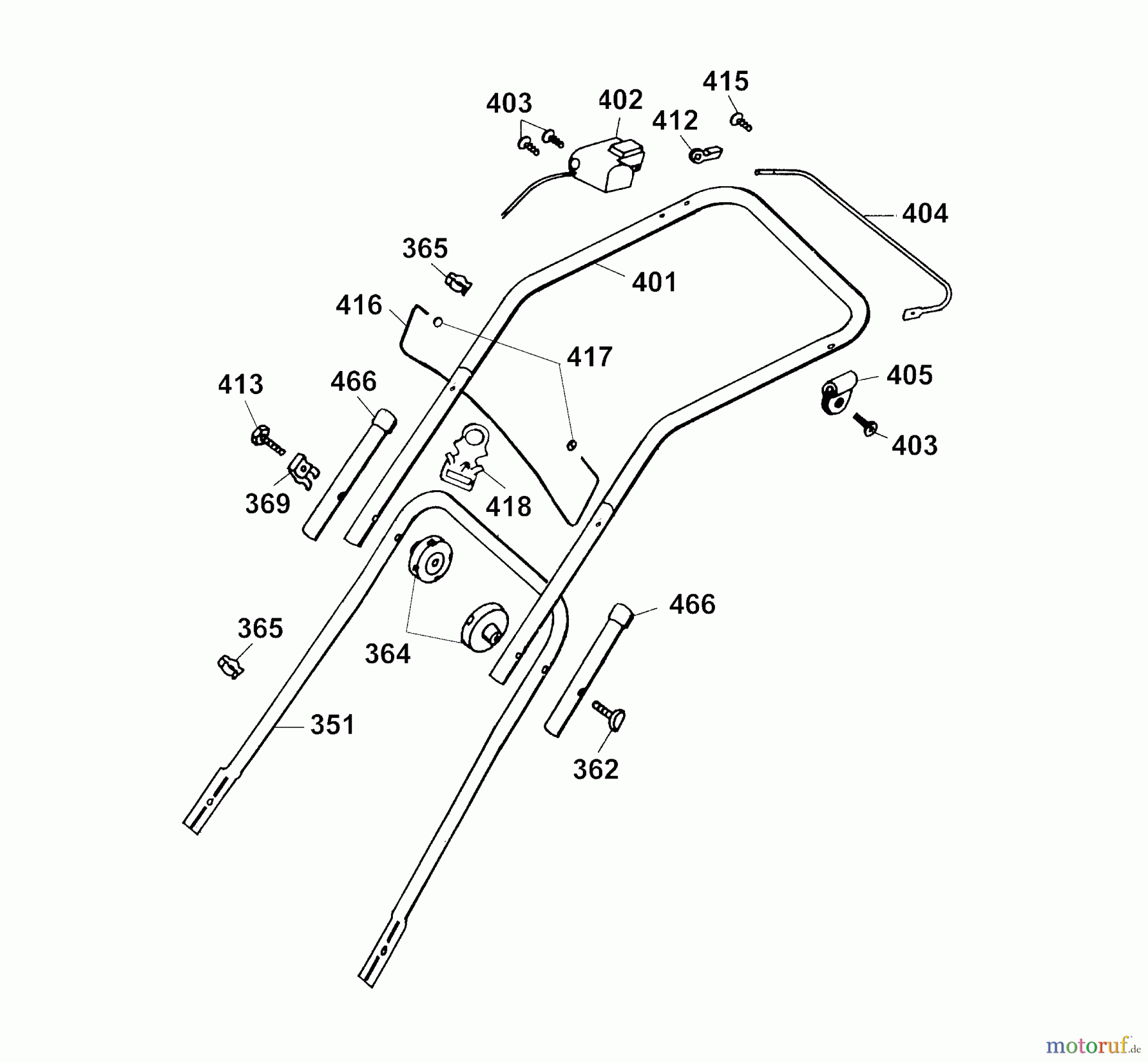  Wolf-Garten Tondeuse électrique Premio 46 E 4628000 Série B, C  (2003) Brancard
