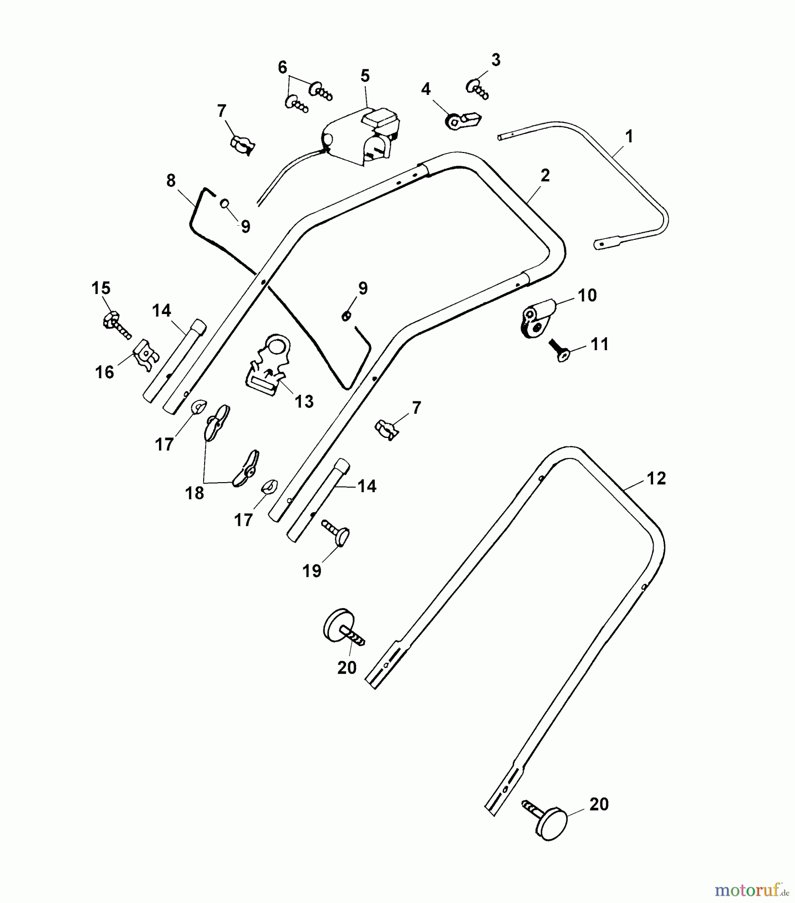  Wolf-Garten Tondeuse électrique Premio 32 E 4922000 Série E, F  (2002) Brancard