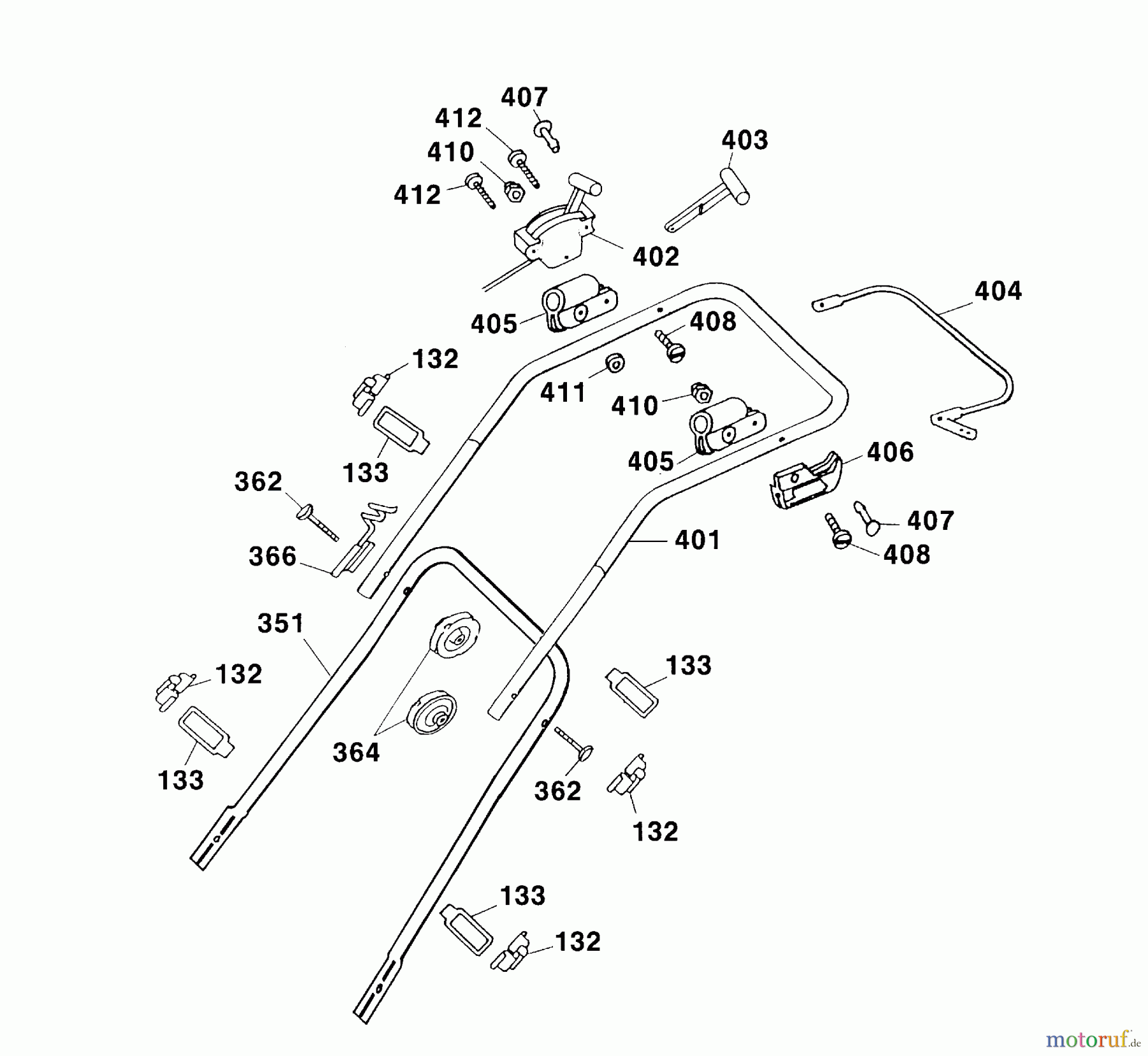  Wolf-Garten Tondeuse thermique Premio 40 B 4011000 Série B, C  (2003) Brancard