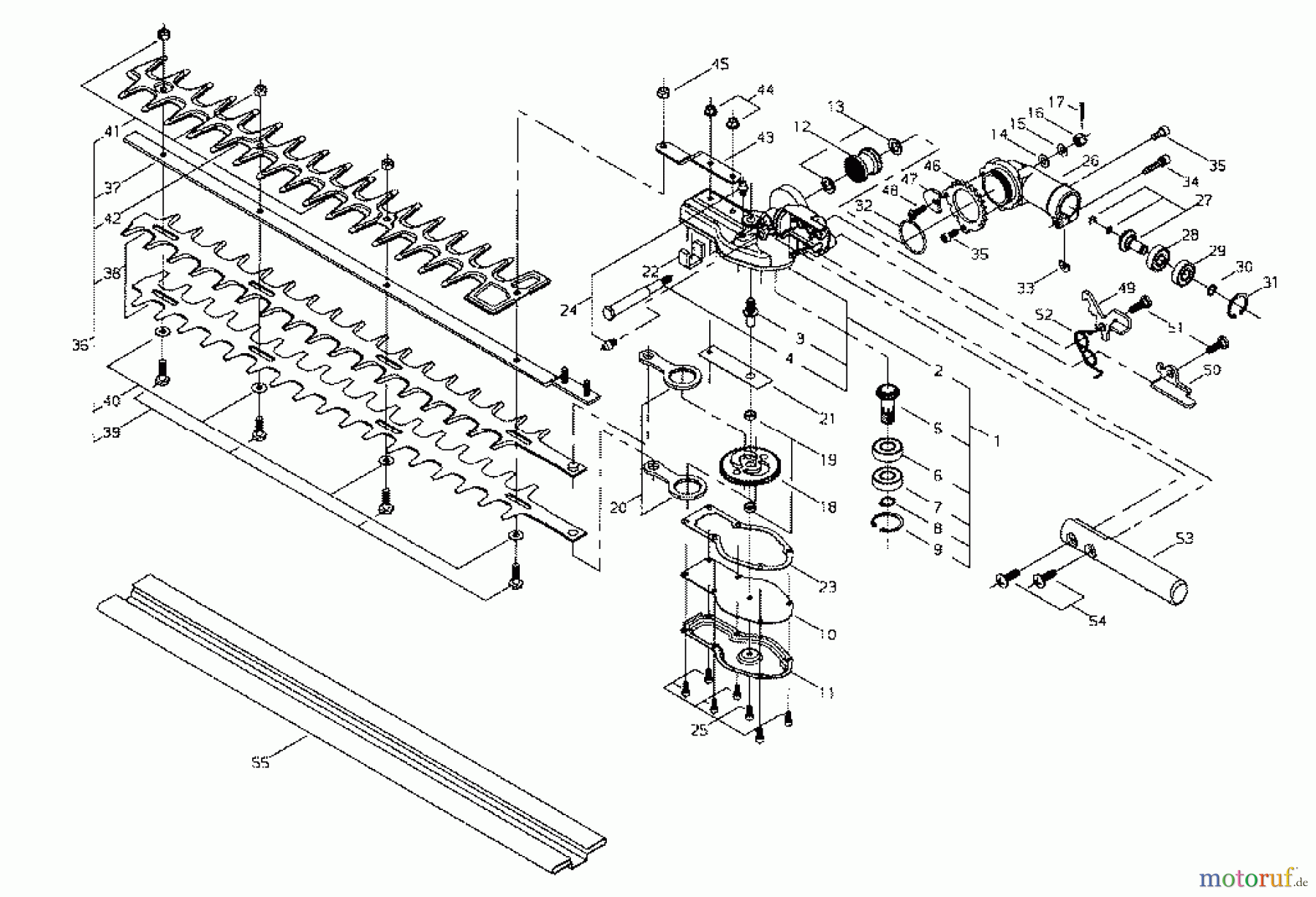  Shindaiwa Heckenscheren AHS231 - Shindaiwa Articulating Hedge Trimmer Gear case/blade assy.