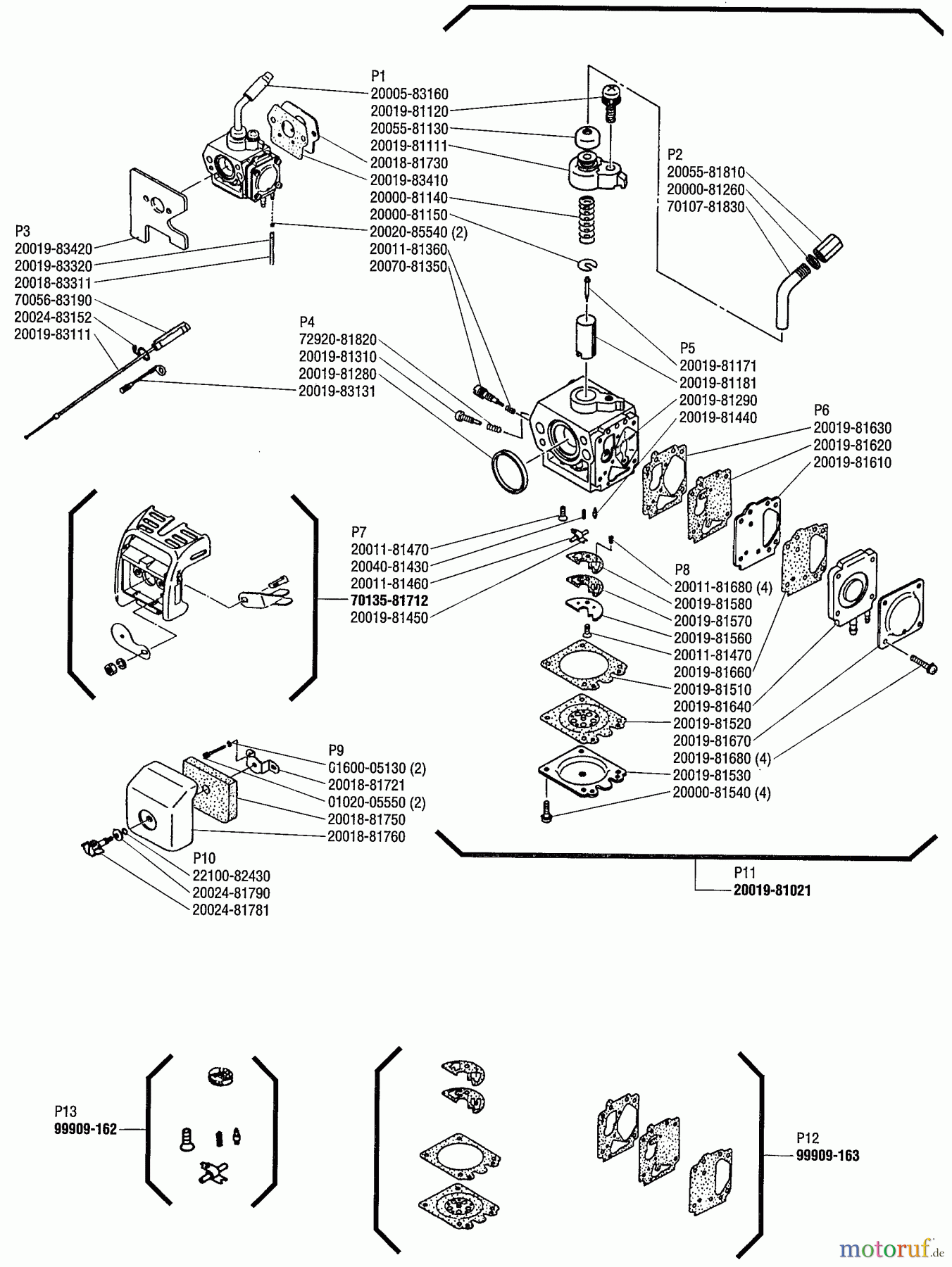  Shindaiwa Trimmer, Faden / Bürste C250 - Shindaiwa String Trimmer / Brush Cutter Carburetor