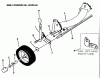 Snapper 21350 - 21" Walk-Behind Mower, 3.5 HP, Steel Deck, Series 0 Listas de piezas de repuesto y dibujos Front Wheels, Brackets, Latches Non Commercial Models