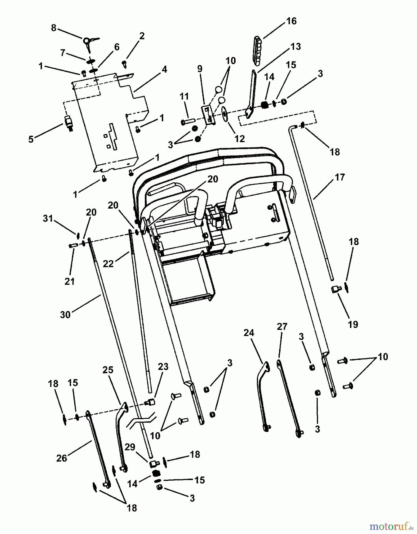  Snapper Rasenmäher für Großflächen SPEL150KH - Snapper Wide-Area Walk-Behind Mower, 15 HP, Express, Loop Handle, Gear Drive, Series 0 LOOP HANDLE & CONTROLS (Shift Lever)