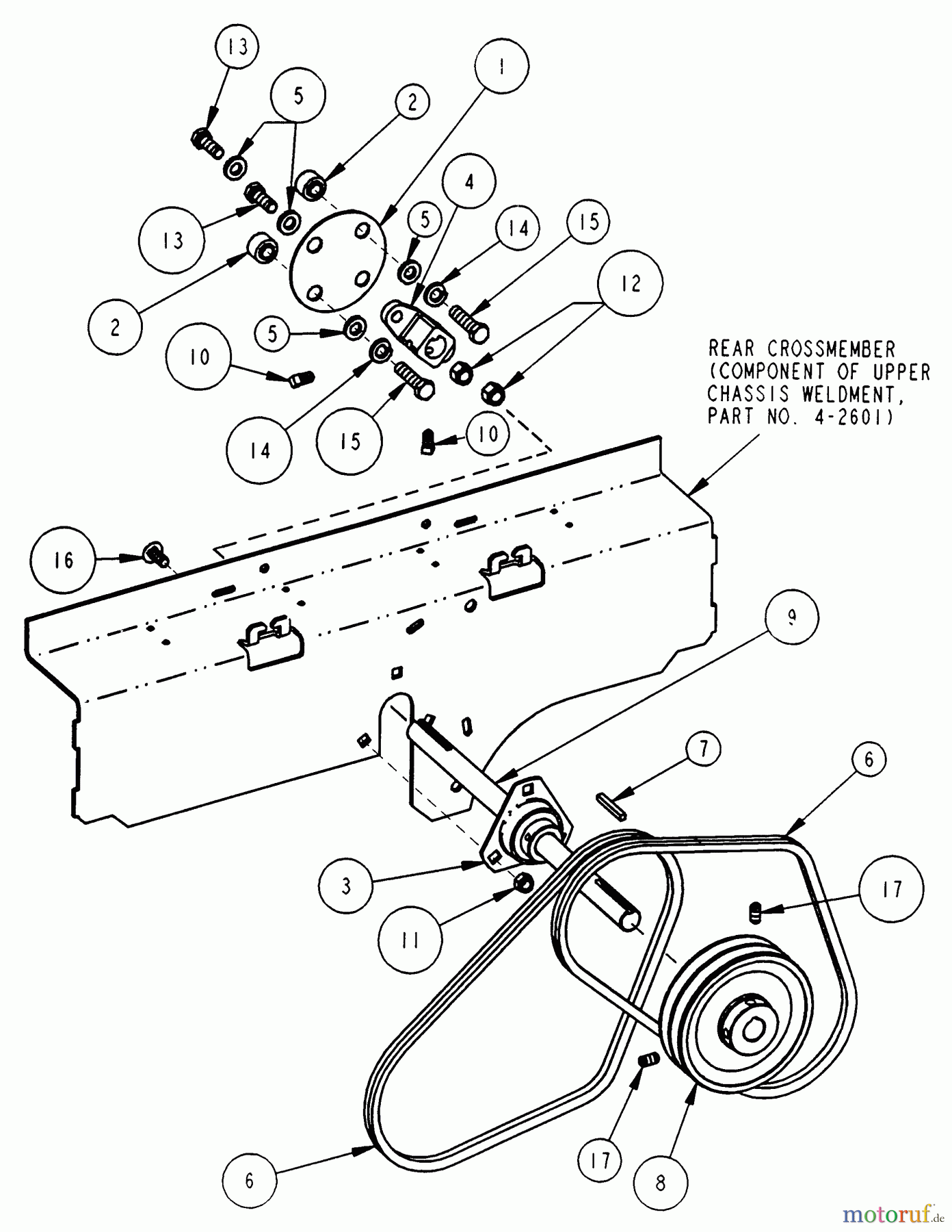  Snapper Nullwendekreismäher, Zero-Turn ZF2200K (82371) - Snapper 22 HP Zero-Turn Mower, Out Front, Z-Rider Series 0 Upper Drive Shaft Assembly