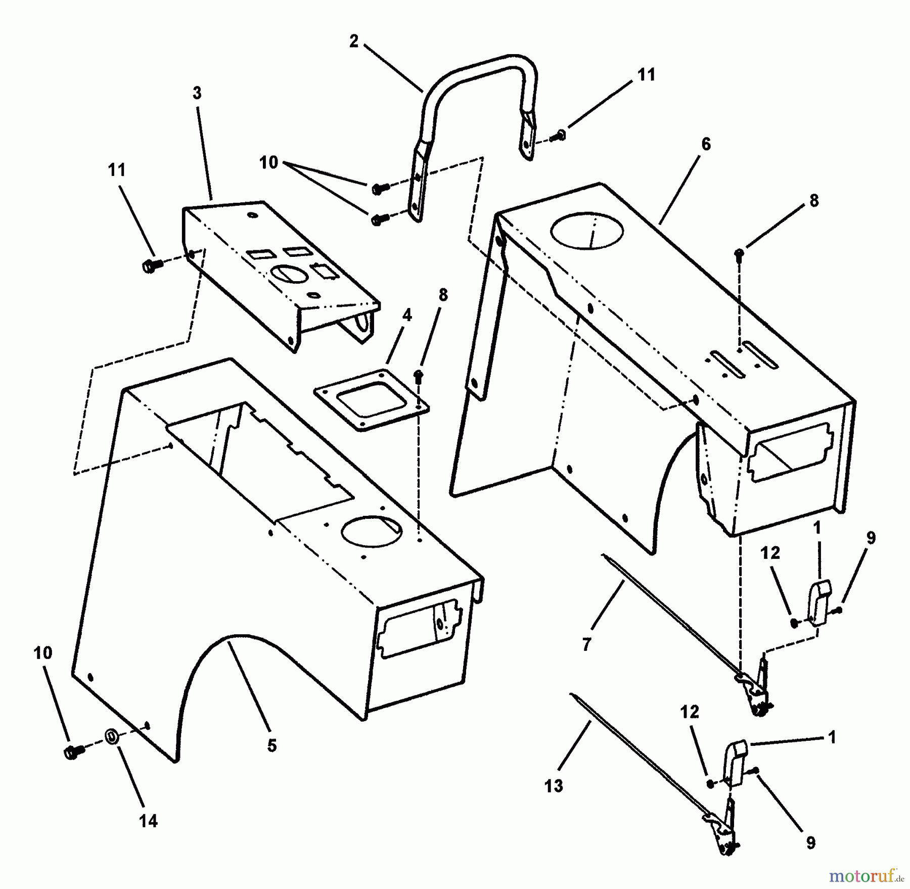  Snapper Nullwendekreismäher, Zero-Turn ZF2501KH (84574) - Snapper 25 HP Zero-Turn Mower, Out Front, Z-Rider Series 1 Fender/Control Cable Assembly