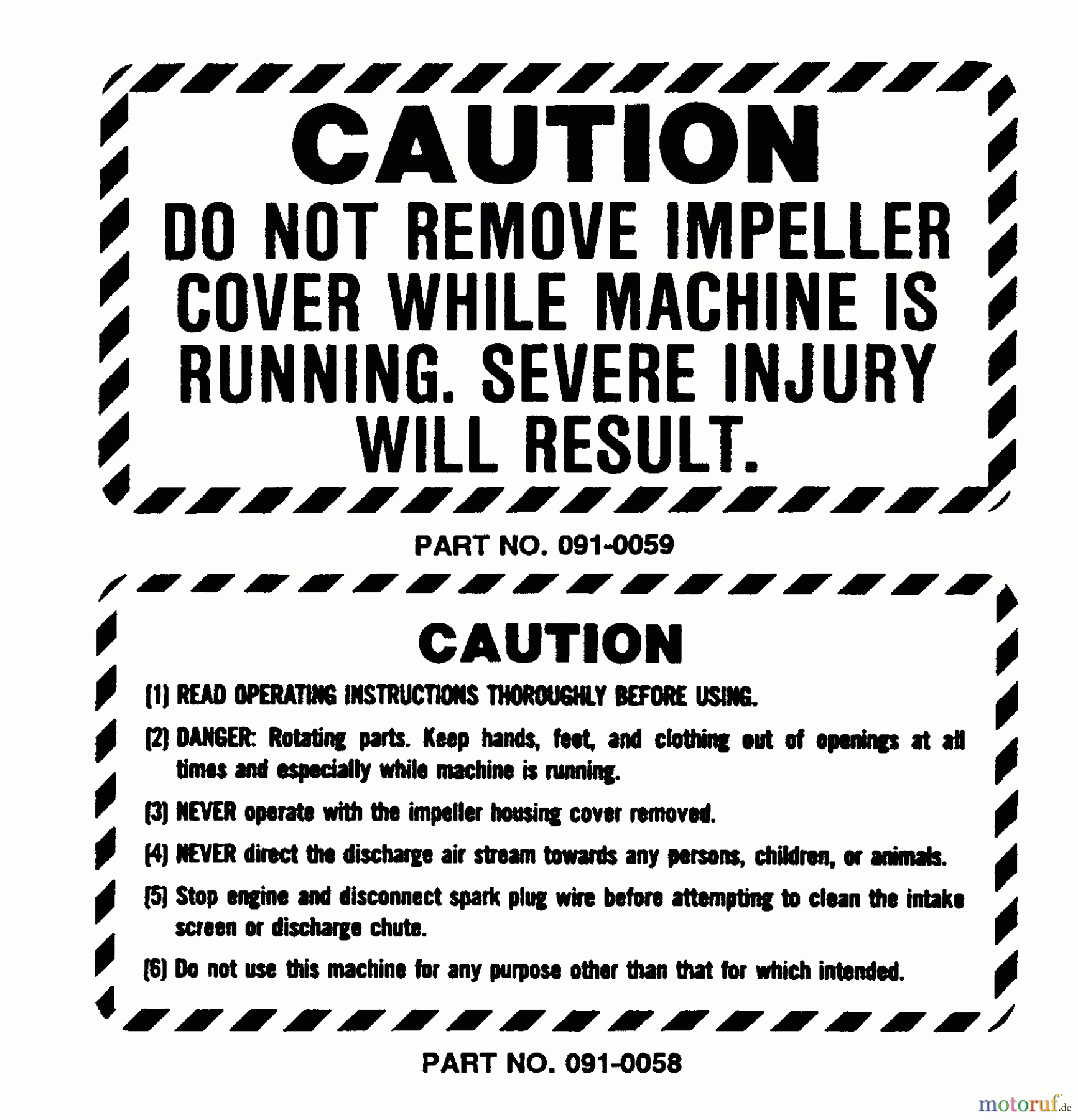  Snapper Sonstiges SLB862IC (80519) - Snapper 8 HP IC Leaf Blower Series 2 Caution Decals