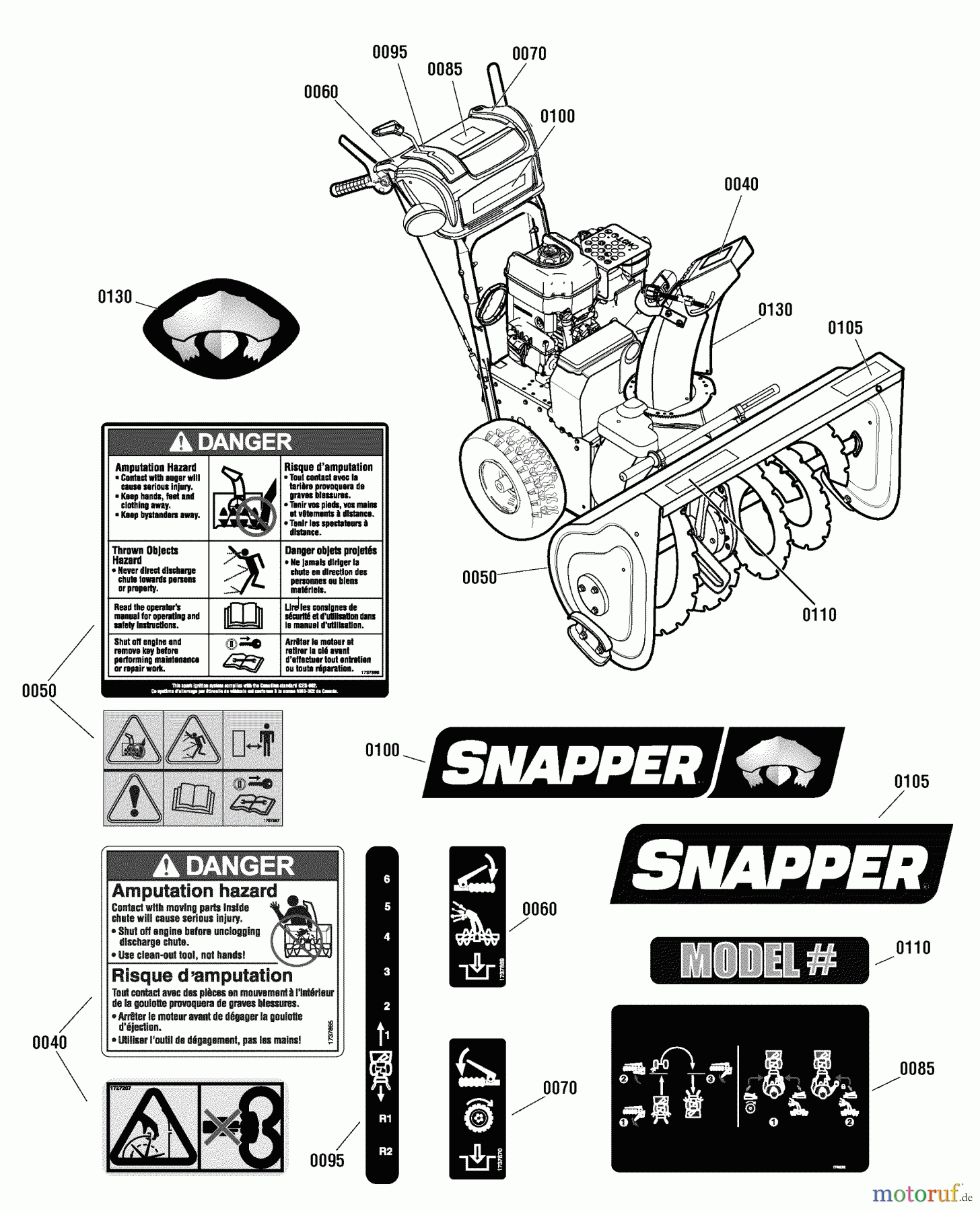  Snapper Schneefräsen L1528EX (1696011) - Snapper 28