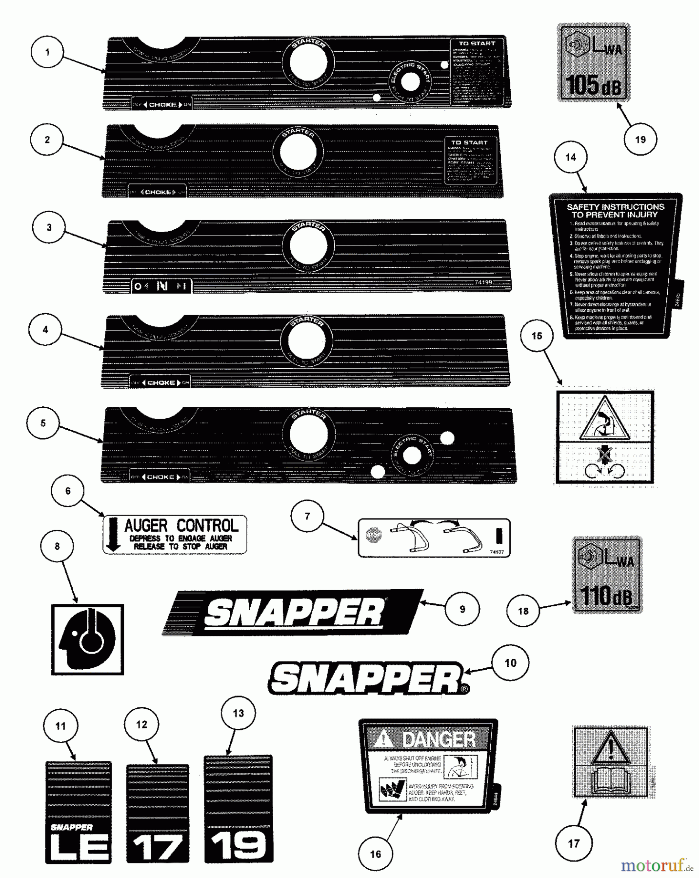  Snapper Schneefräsen LE3170R (80370) - Snapper 17