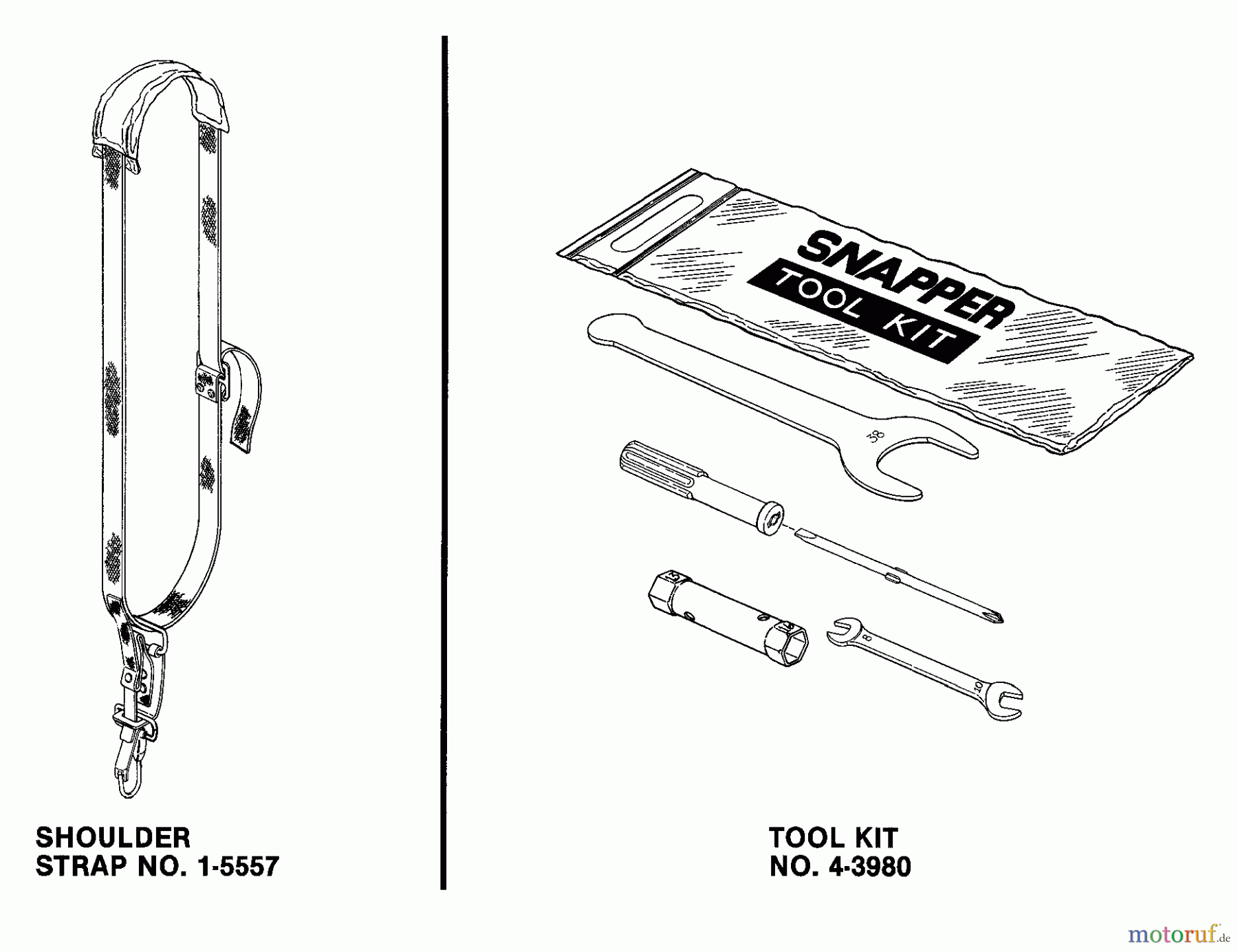  Snapper Trimmer, Motorsensen 211SST - Snapper 21.2cc Straight Shaft Trimmer, Series 1 Shoulder Strap & Tool Kit