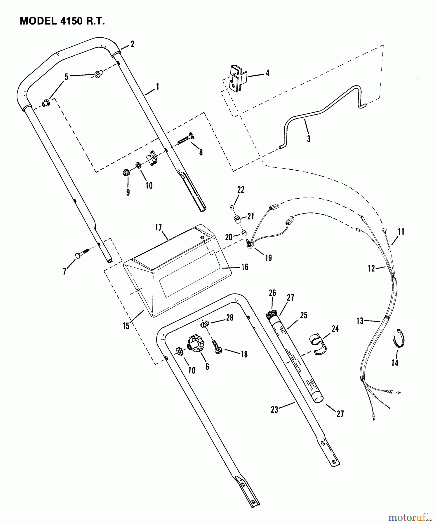  Snapper Trimmer 4150 - Snapper Walk-Behind Trimmer 4150R.T. Handle Assembly