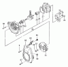 Tanaka TPB-400GX - 40cc PowerBoard Listas de piezas de repuesto y dibujos Crankcase, Flywheel, Starter Pulley