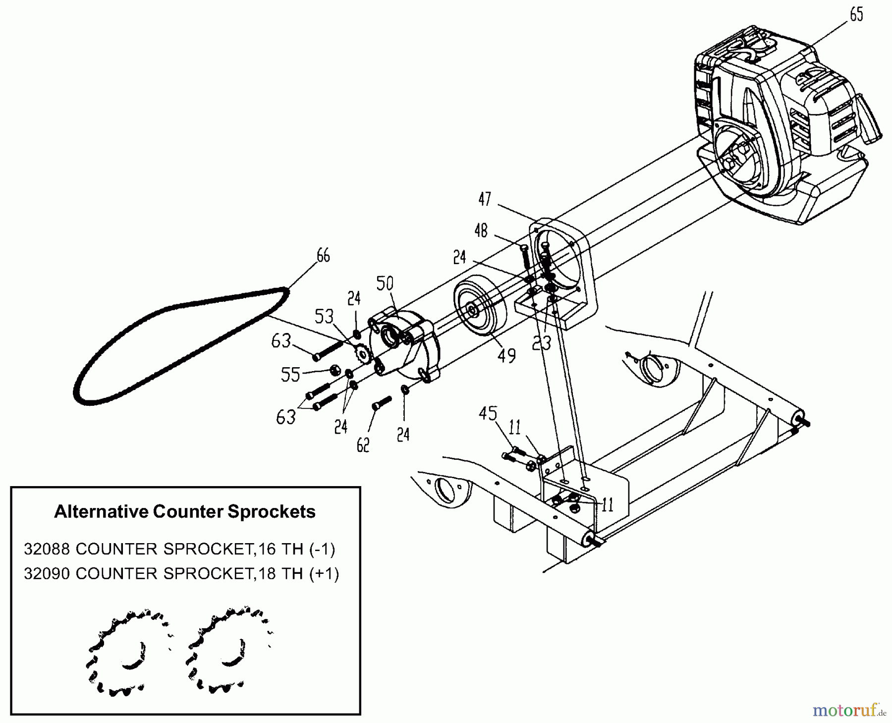  Tanaka Sonstiges TPK-400GS - Tanaka 40cc Paveracer Kart Gear Box, Clutch Drum & Chain