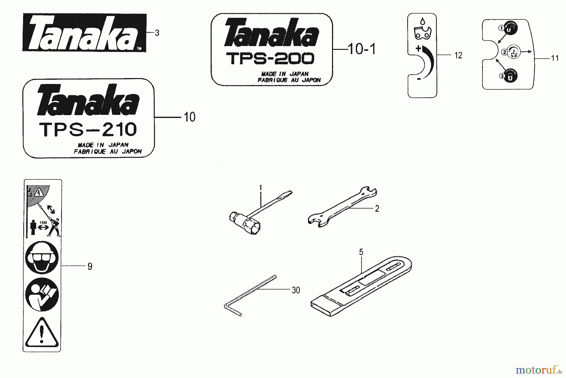  Tanaka Hochentaster TPS-2501 - Tanaka Extended Reach Pole Saw Tools & Decals