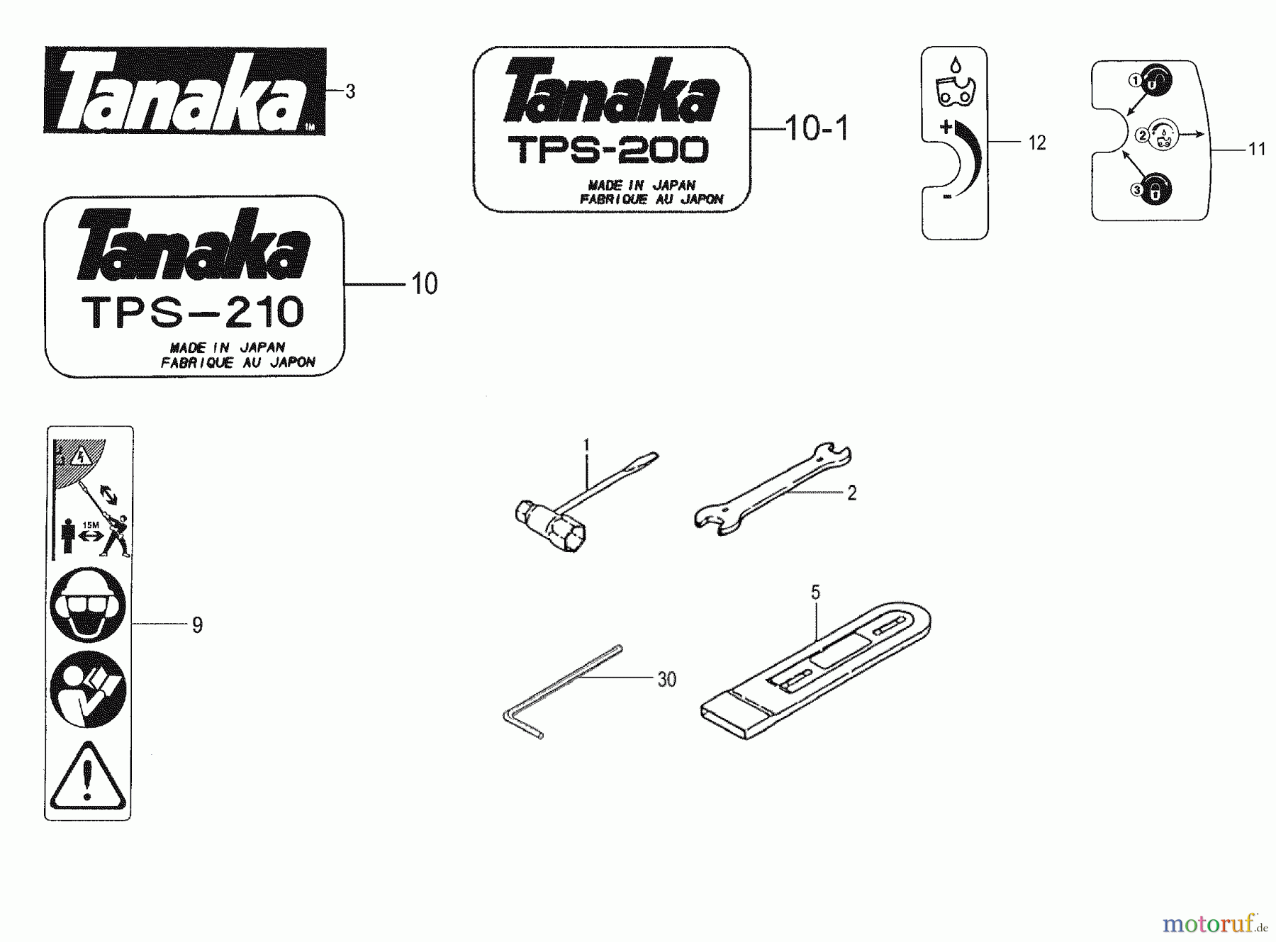  Tanaka Hochentaster TPS-270PN - Tanaka Extended Reach Pole Saw Tools & Decals