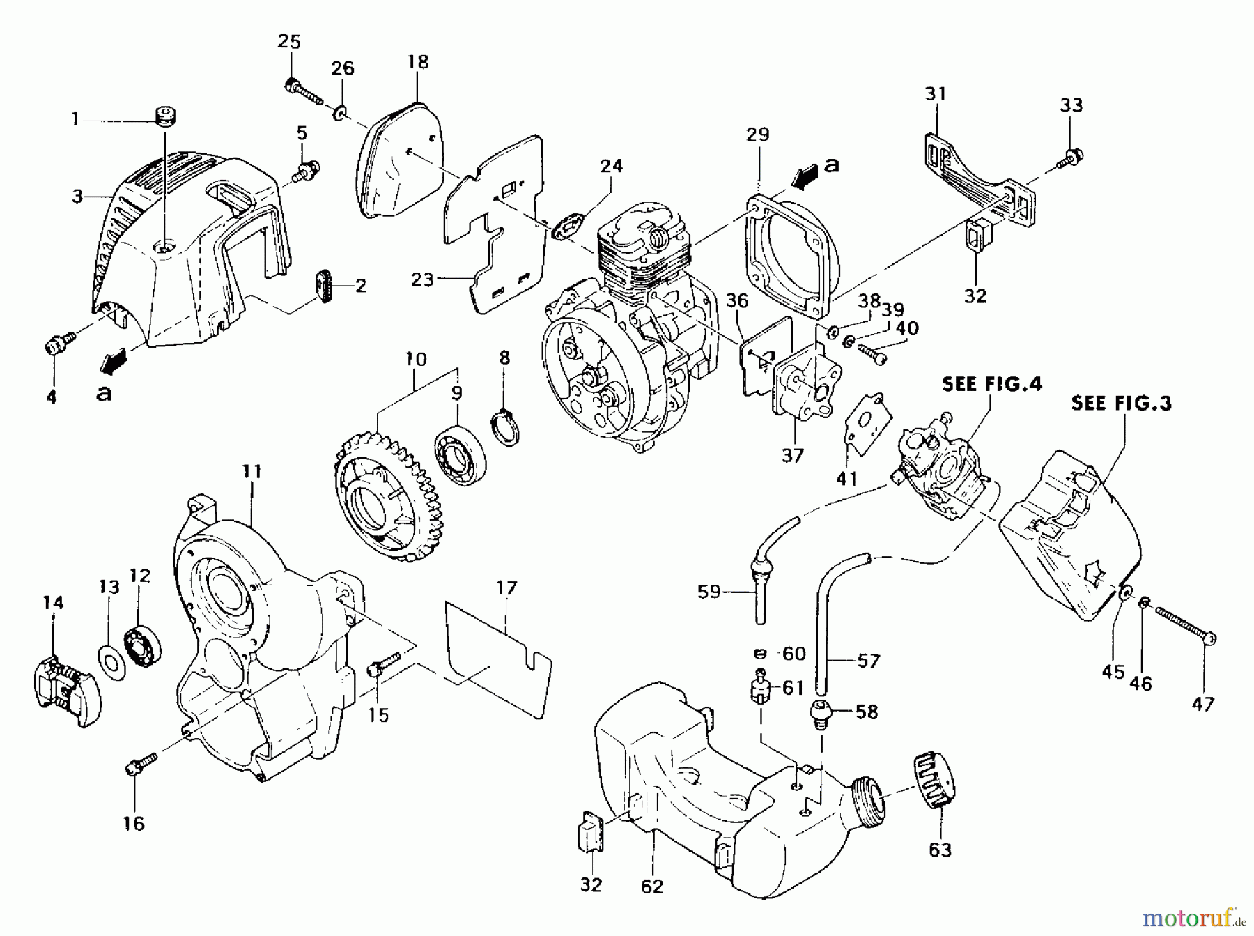  Tanaka Motorhacken und Kultivierer TS-720 (RC-210E) - Tanaka E-Z Tiller Touch Start Engine Components
