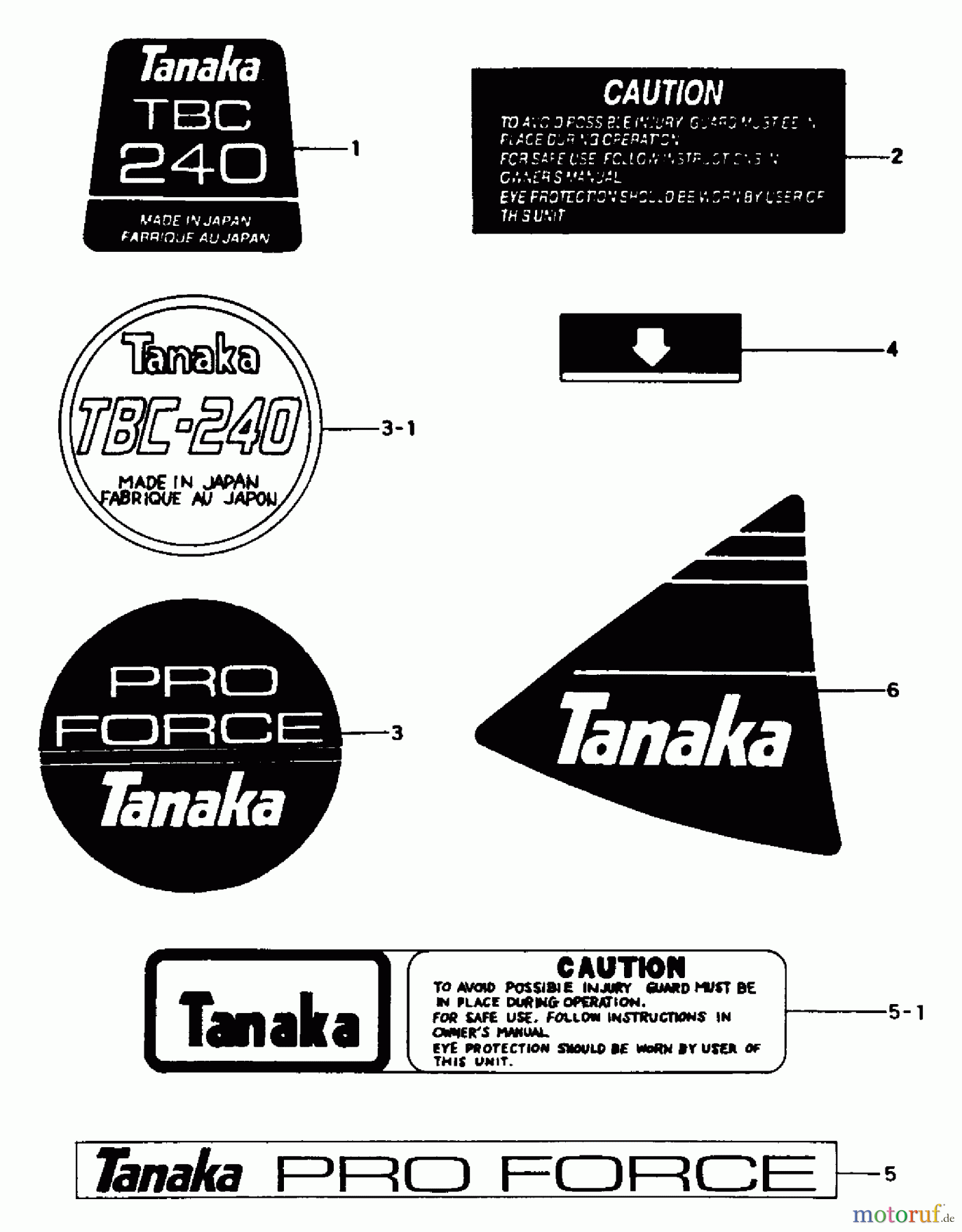  Tanaka Trimmer, Motorsensen TBC-240 - Tanaka Brush Cutter Marks