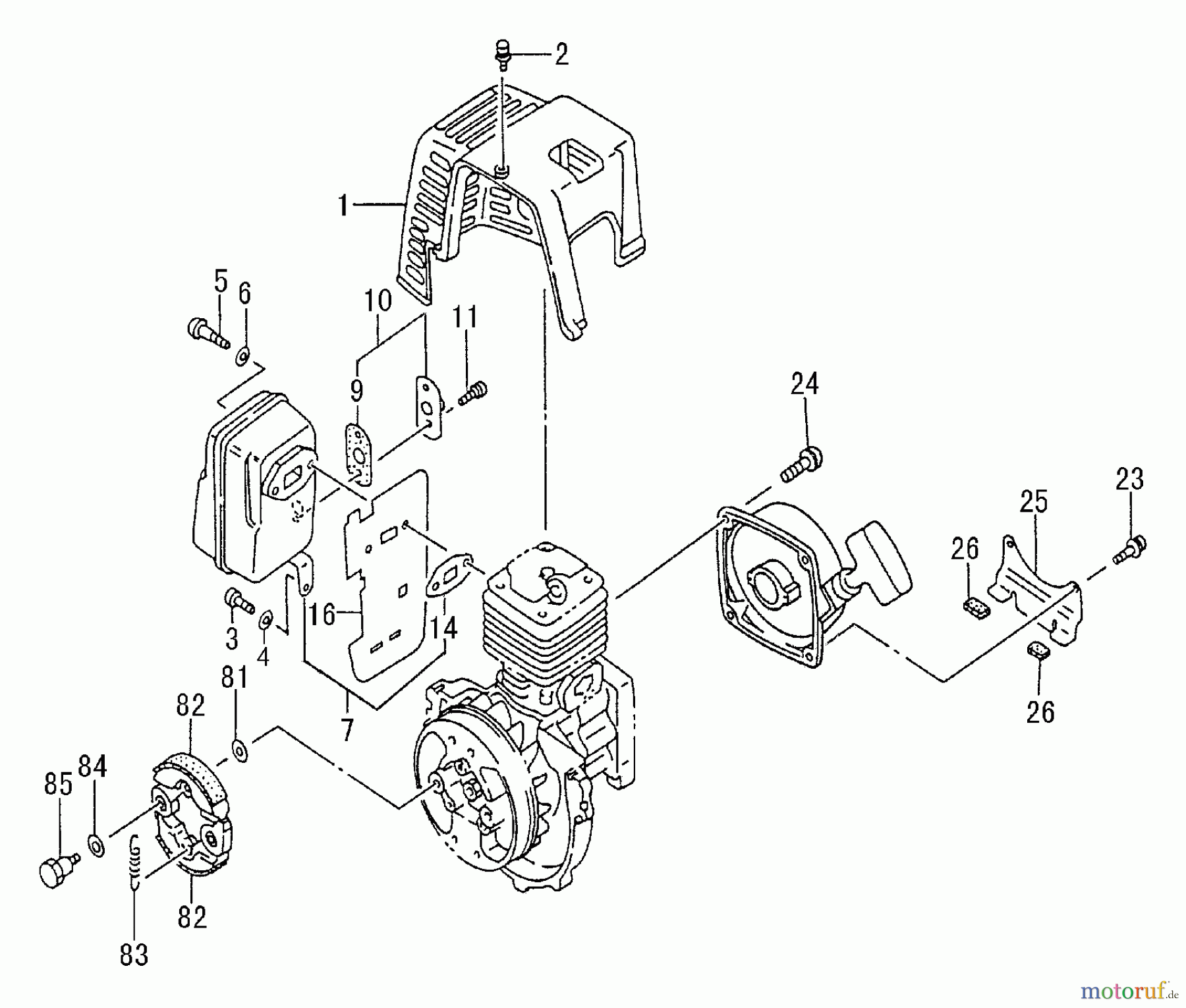  Tanaka Trimmer, Motorsensen TBC-600 - Tanaka Brush Cutter Clutch, Muffler, Engine Cover
