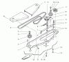 Toro 78360 - 48" Side Discharge Mower, 1996 (6900001-6999999) Listas de piezas de repuesto y dibujos BELT COVER, BELT, DRIVE & IDLER PULLEYS