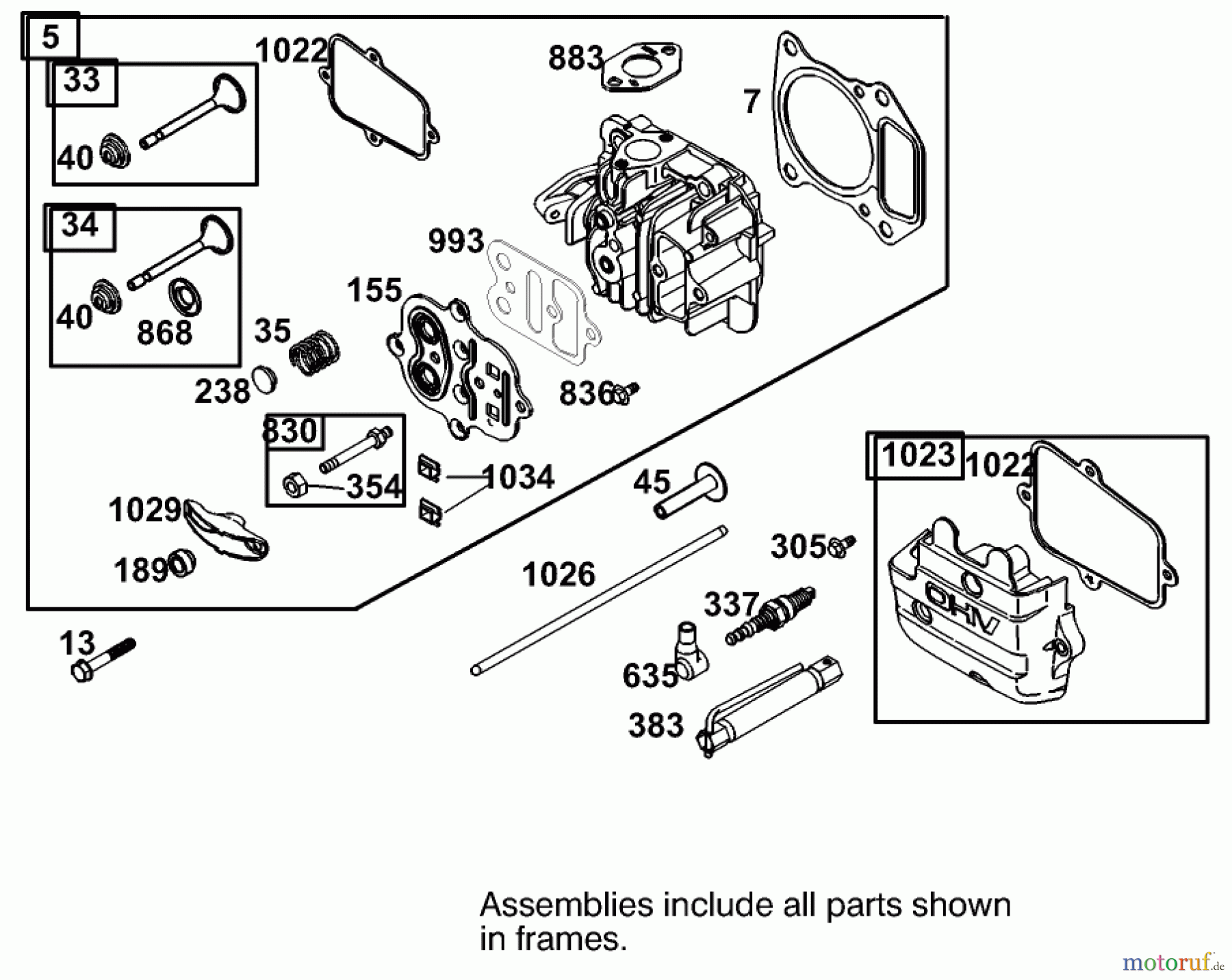  Toro Neu Accessories, Mower 105-1293 - Toro GTS 150 to 200 Conversion Kit, 1995-97 Super Recycler Lawnmowers CYLINDER HEAD ASSEMBLY ENGINE GTS-200