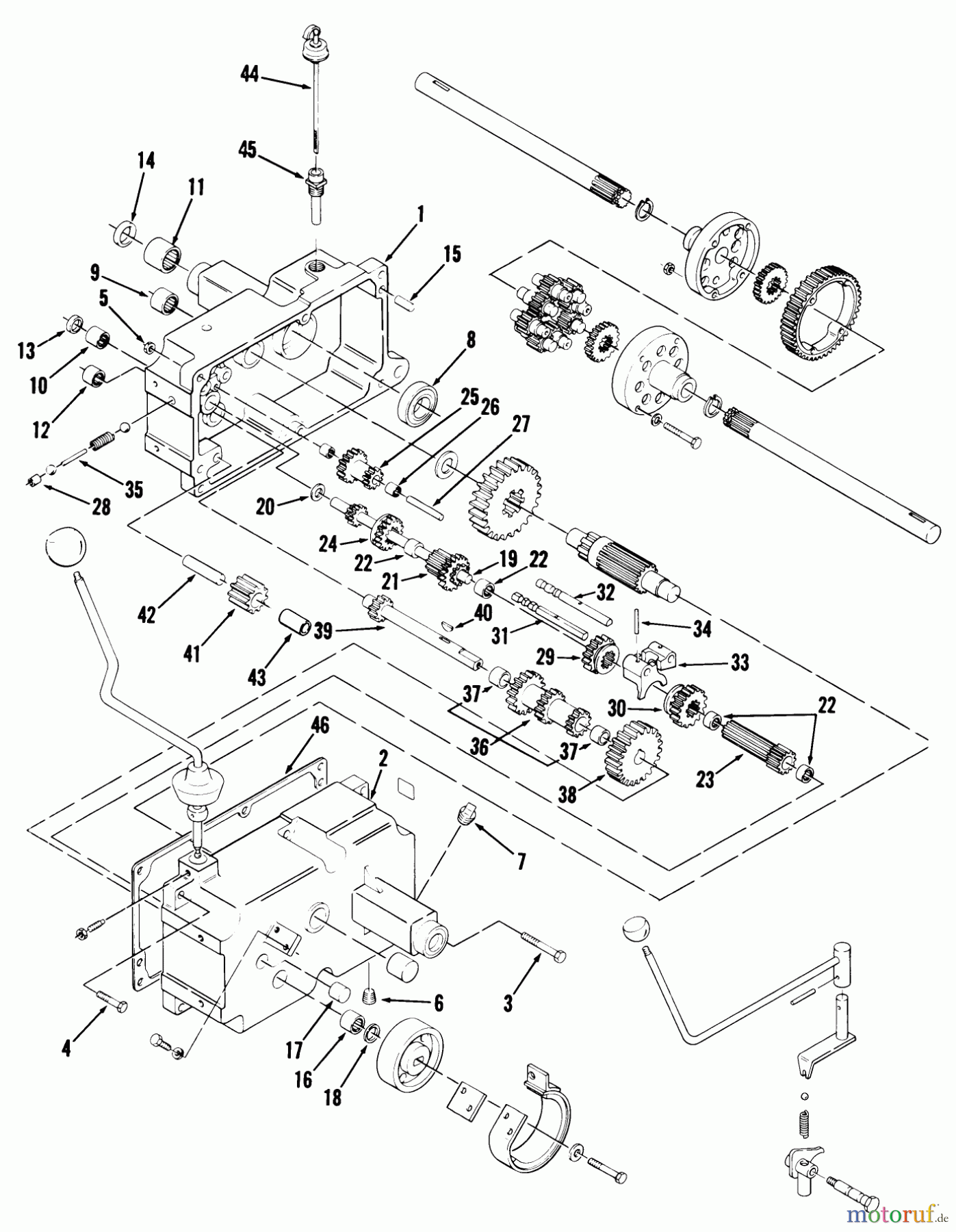  Toro Neu Mowers, Lawn & Garden Tractor Seite 1 01-10K801 (C-105) - Toro C-105 8-Speed Tractor, 1980 MECHANICAL TRANSMISSION-8 SPEED #1