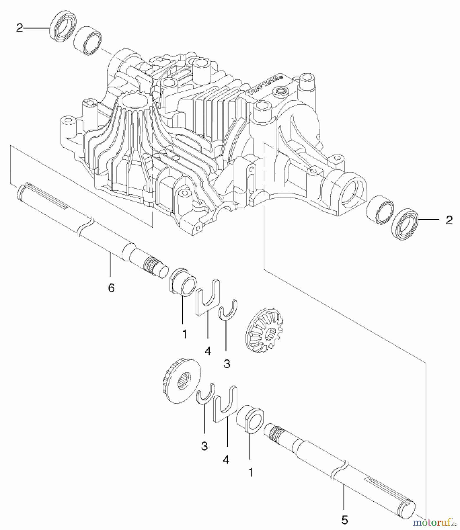  Toro Neu Accessories, Mower 105-1383 - Toro Hydrostatic Transaxle Replacement Kit, 260 Series Yard and Garden Tractors AXLE SHAFT ASSEMBLY