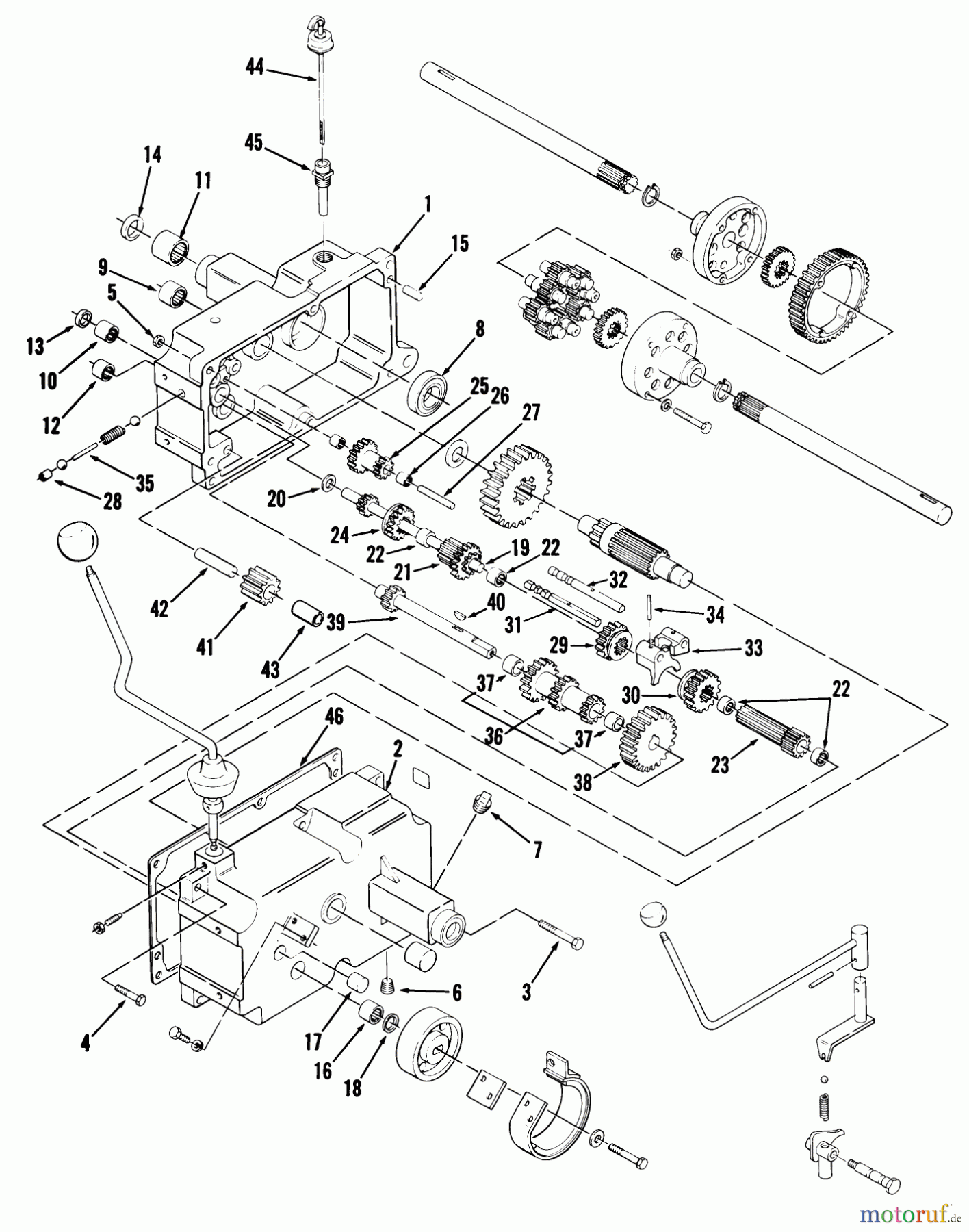  Toro Neu Mowers, Lawn & Garden Tractor Seite 1 01-12K802 (C-125) - Toro C-125 8-Speed Tractor, 1981 MECHANICAL TRANSMISSION-8 SPEED #1