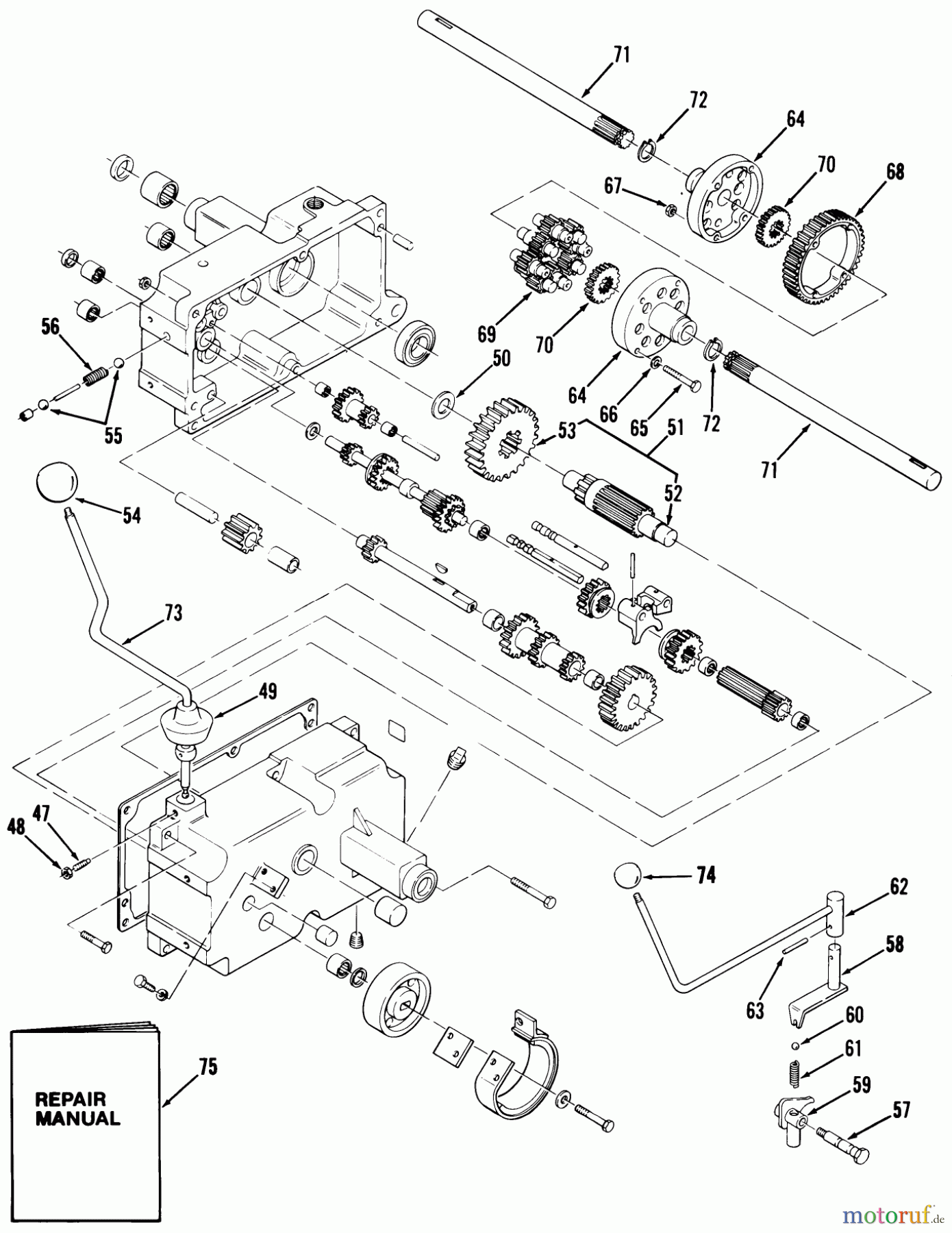  Toro Neu Mowers, Lawn & Garden Tractor Seite 1 01-12K803 (C-125) - Toro C-125 8-Speed Tractor, 1982 MECHANICAL TRANSMISSION-8 SPEED (CONT-D)