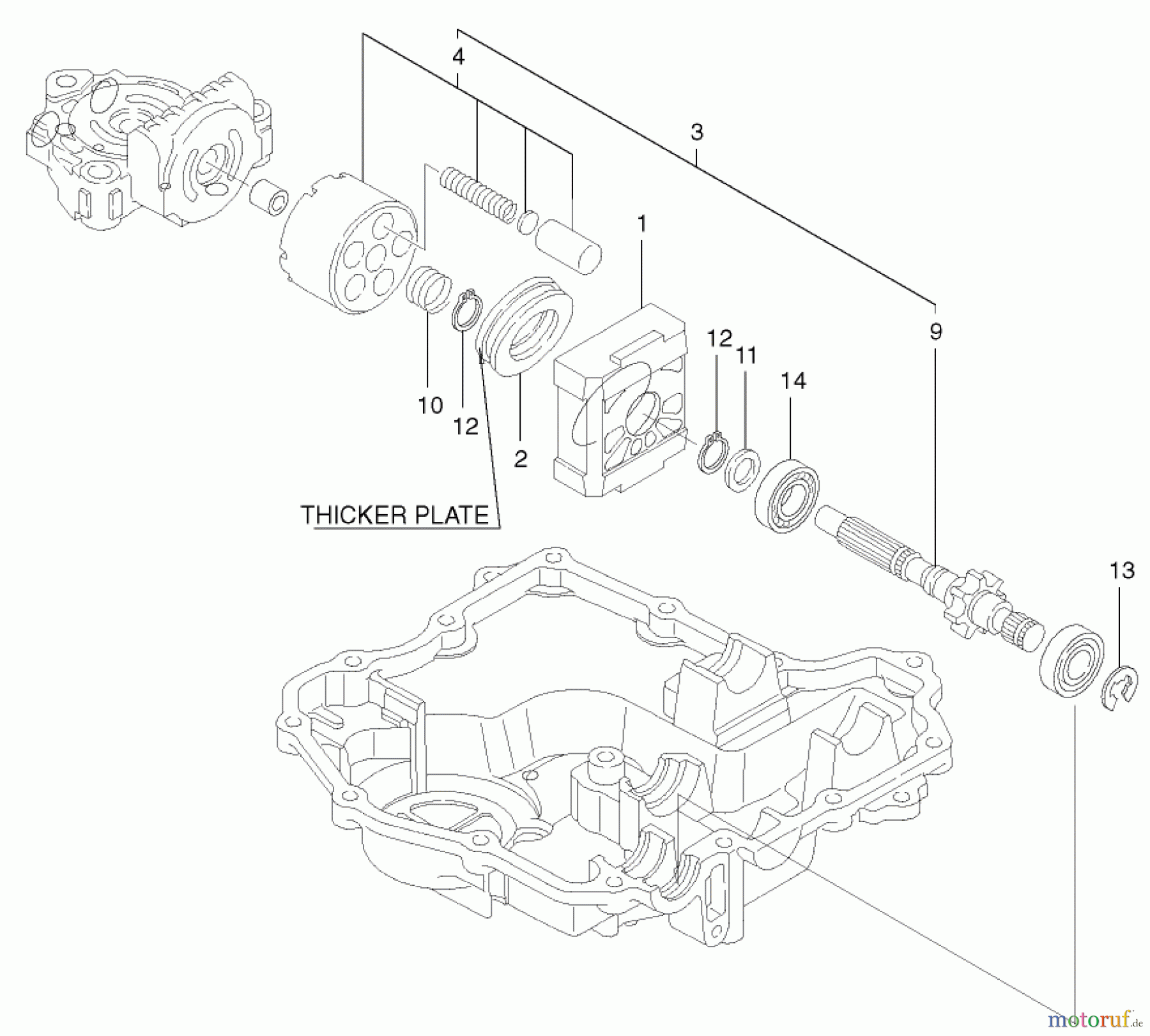  Toro Neu Accessories, Mower 105-1383 - Toro Hydrostatic Transaxle Replacement Kit, 260 Series Yard and Garden Tractors MOTOR SHAFT ASSEMBLY