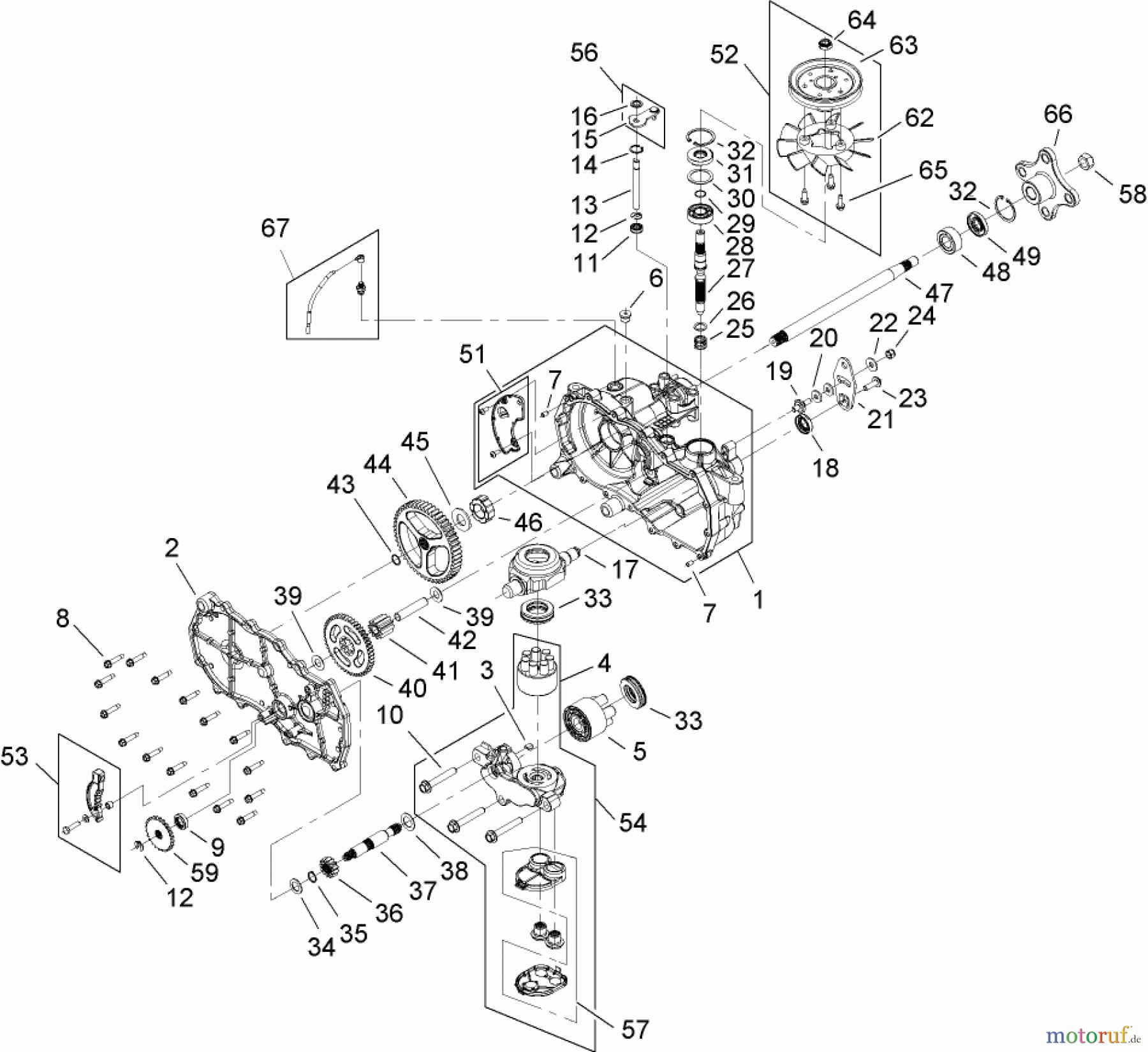  Toro Neu Accessories, Mower 114-8520 - Toro Right-Hand Transaxle Kit, Zero-Turn-Radius Riding Mower RH HYDRO TRANSAXLE ASSEMBLY NO. 112-4761