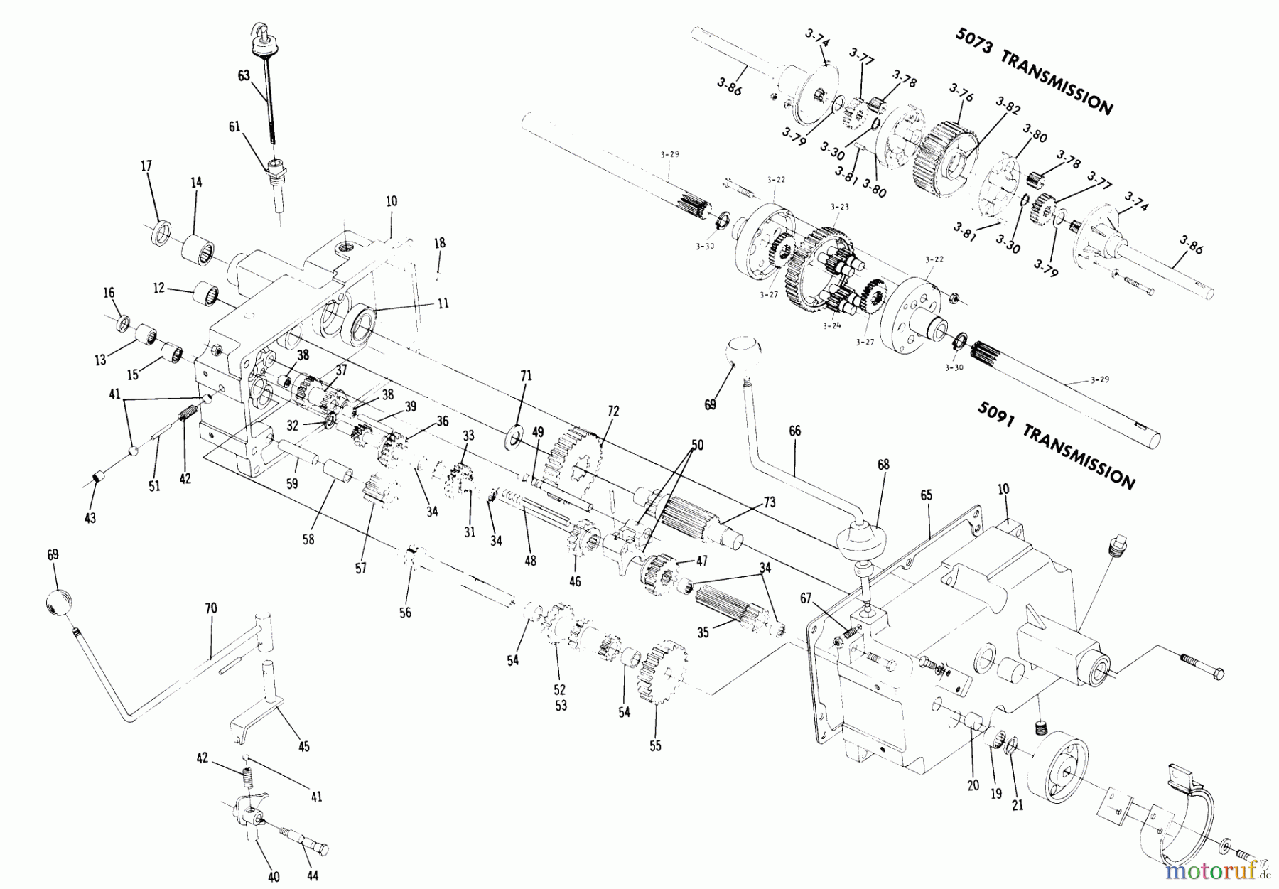  Toro Neu Mowers, Lawn & Garden Tractor Seite 1 1-0390 (C-100) - Toro C-100 8-Speed Tractor, 1974 TRANSMISSION 8-SPEED