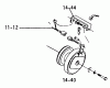 Toro 1-0430 - 14 hp Automatic Tractor, 1973 Listas de piezas de repuesto y dibujos PARTS LIST FOR 14.040 P.T.O. CLUTCH (PLATE 14.2)