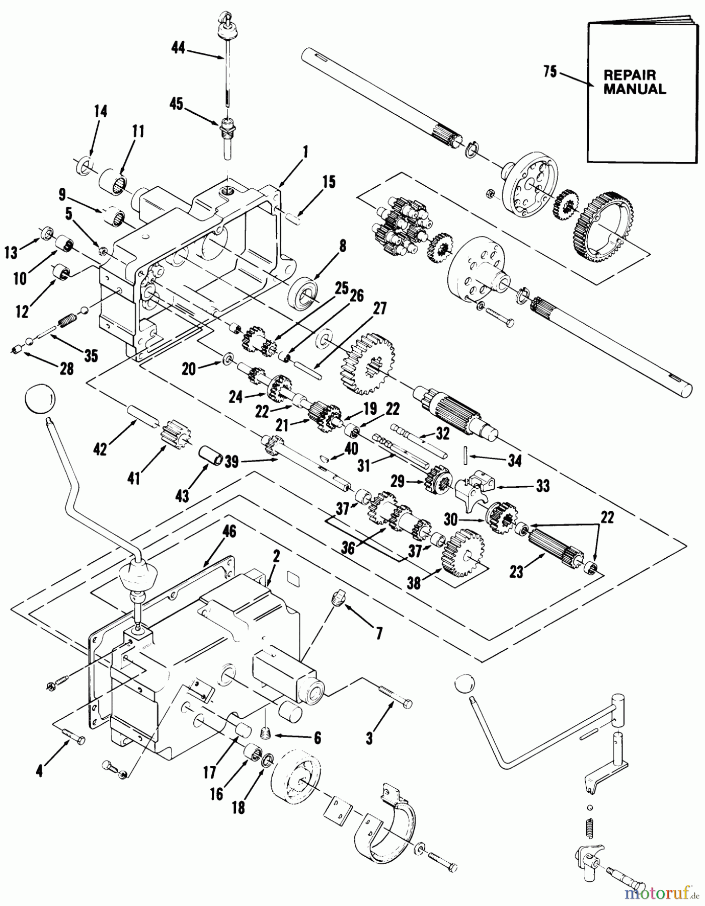  Toro Neu Mowers, Lawn & Garden Tractor Seite 1 11-16K801 (C-165) - Toro C-165 8-Speed Tractor, 1984 MECHANICAL TRANSMISSION-8-SPEED #1