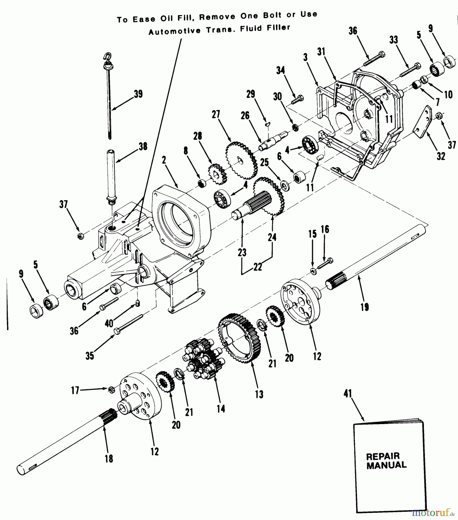  Toro Neu Mowers, Lawn & Garden Tractor Seite 1 11-16K801 (C-165) - Toro C-165 8-Speed Tractor, 1984 TRANSAXLE