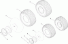 Toro 13BX60RG544 (LX425) - LX425 Lawn Tractor, 2007 (1A087H10172-1E237H10144) Pièces détachées FRONT AND REAR WHEEL ASSEMBLY