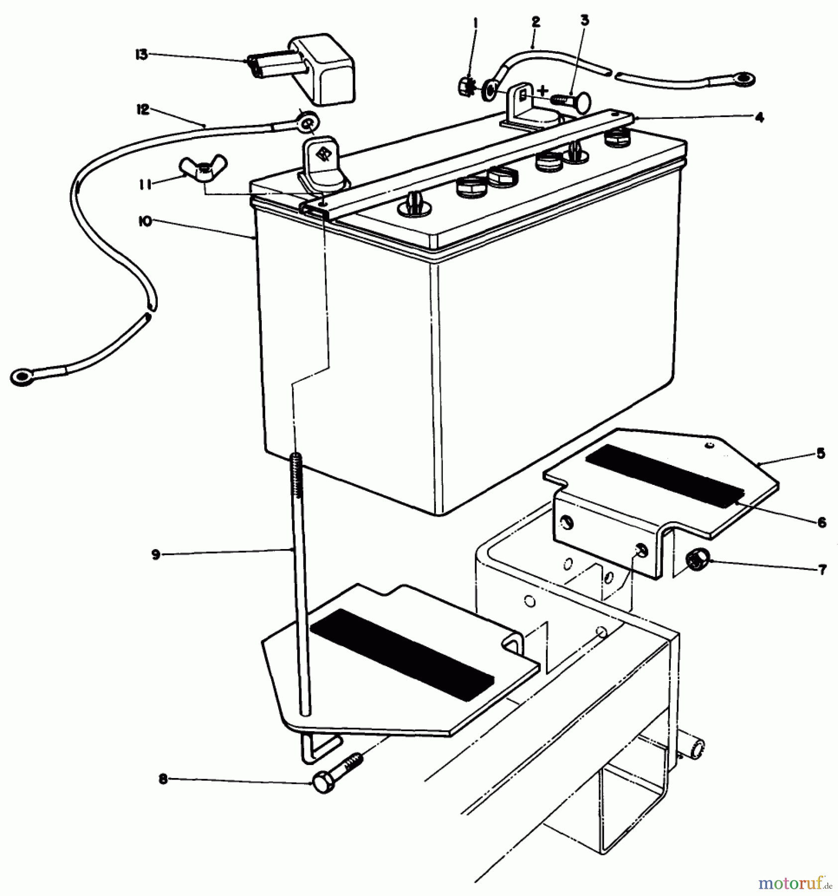  Toro Neu Accessories, Mower 30132 - Toro Electric Start Kit, 1985 (5000001-5999999) BATTERY ASSEMBLY