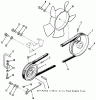Toro 31-16O803 (416-8) - 416-8 Garden Tractor, 1991 (1000001-1999999) Pièces détachées DRIVE BELT AND PULLEYS