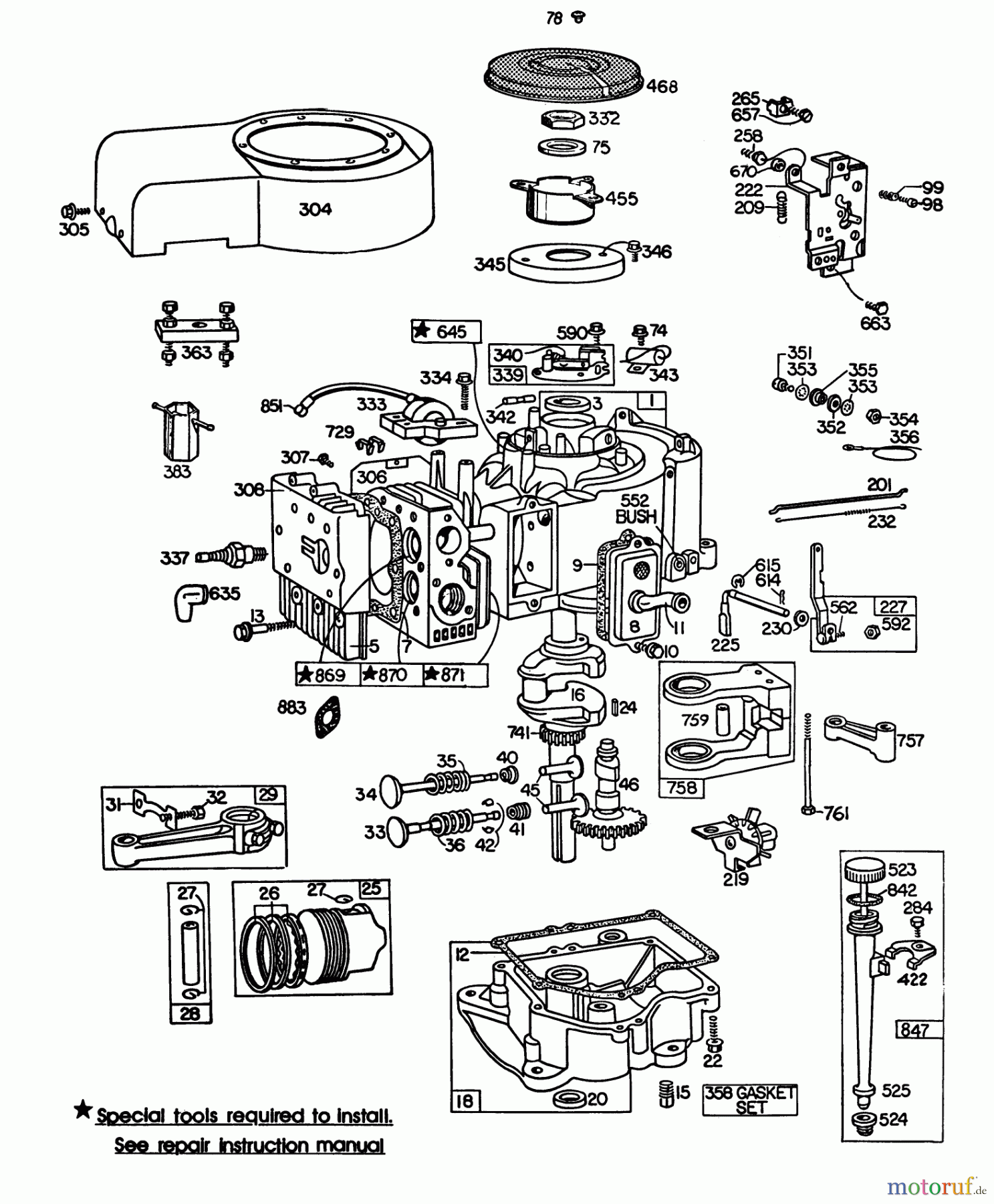  Toro Neu Mowers, Lawn & Garden Tractor Seite 1 57360 (11-32) - Toro 11-32 Lawn Tractor, 1982 (2000001-2999999) ENGINE BRIGGS & STRATTON MODEL 252707-0230-01 (MODEL 57360) #2
