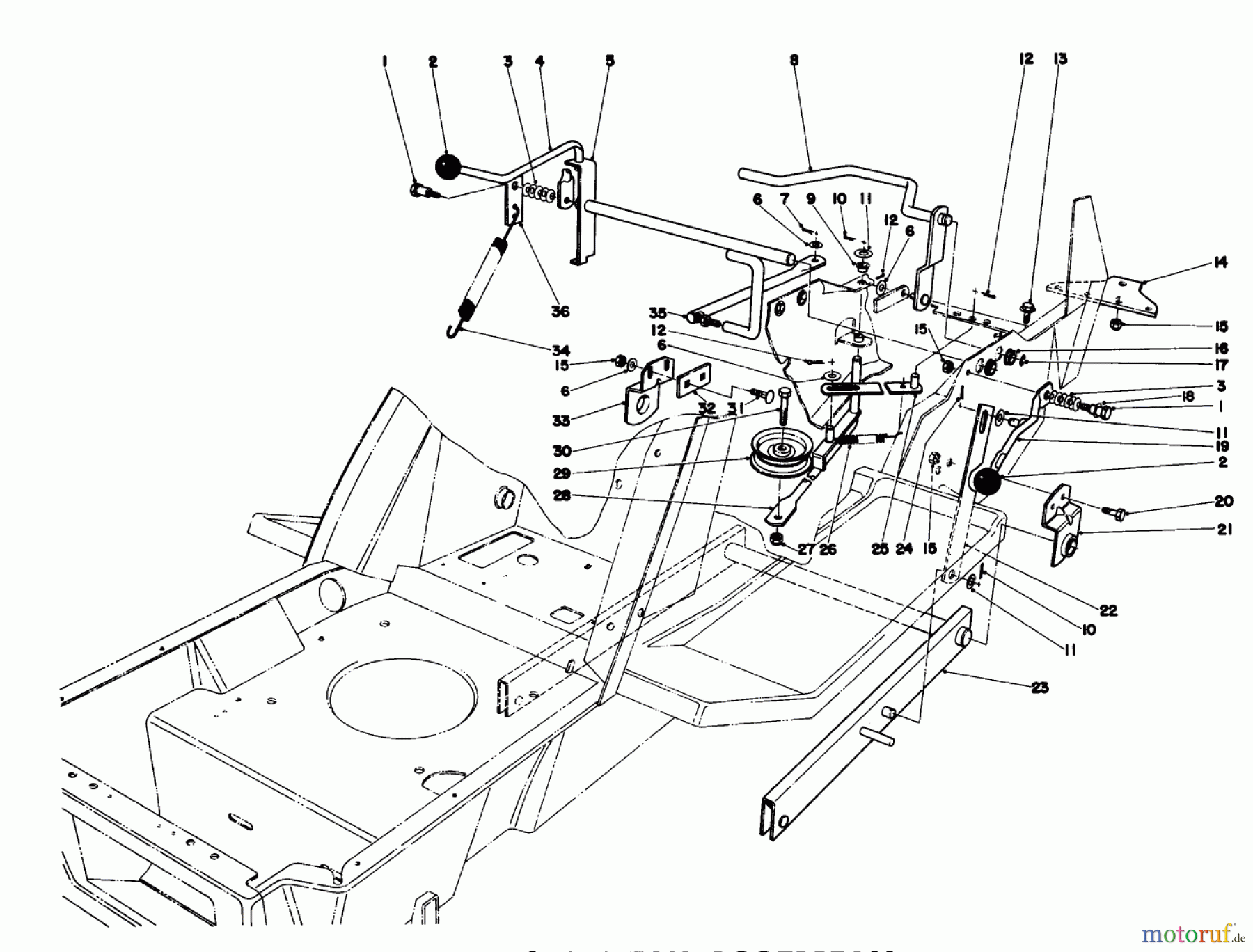  Toro Neu Mowers, Lawn & Garden Tractor Seite 1 57300 (8-32) - Toro 8-32 Front Engine Rider, 1984 (4000001-4999999) SHIFT & CLUTCH ASSEMBLY