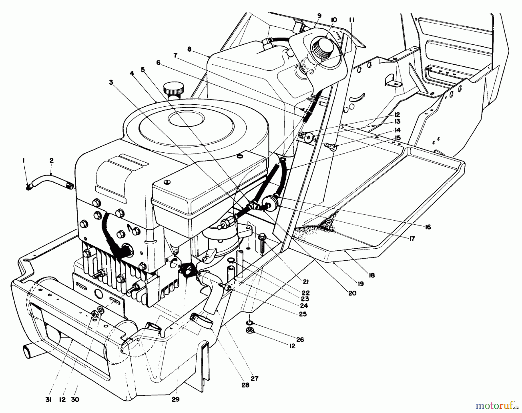  Toro Neu Mowers, Lawn & Garden Tractor Seite 1 57357 (11-44) - Toro 11-44 Lawn Tractor, 1983 (3000001-3999999) ENGINE ASSEMBLY