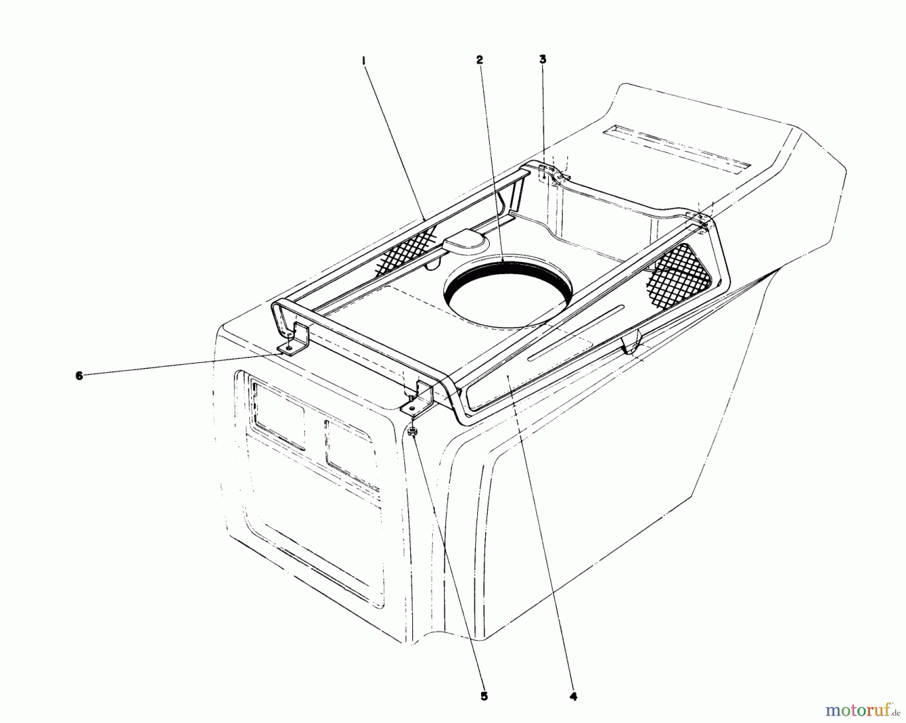  Toro Neu Mowers, Lawn & Garden Tractor Seite 1 57357 (11-44) - Toro 11-44 Lawn Tractor, 1985 (5000001-5999999) HOOD DUCT ASSEMBLY