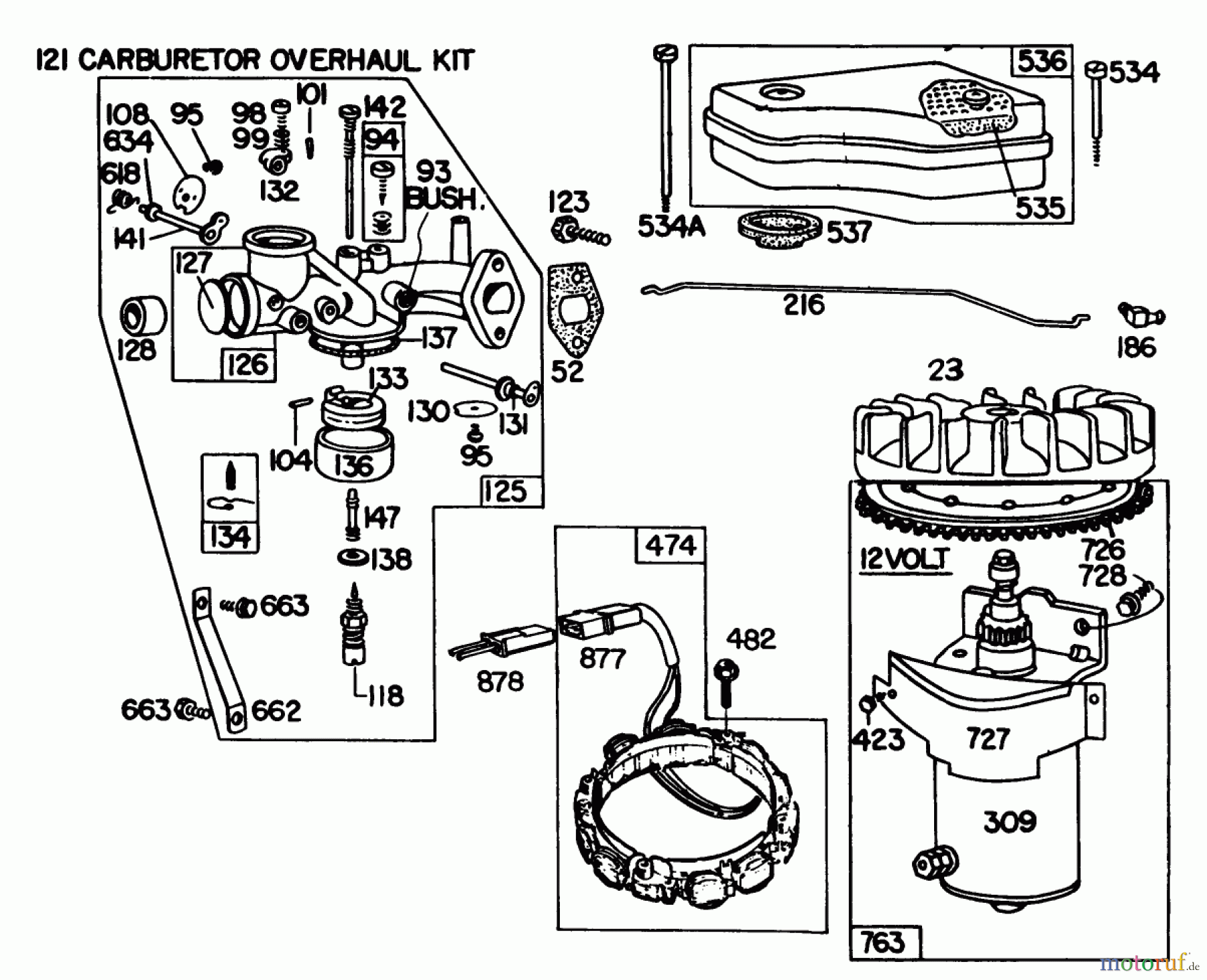  Toro Neu Mowers, Lawn & Garden Tractor Seite 1 57385 - Toro 11 hp Front Engine Rider, 1980 (0000001-0999999) BRIGGS & STRATTON MODEL 191707-5641-01 (MODEL 57380) #1