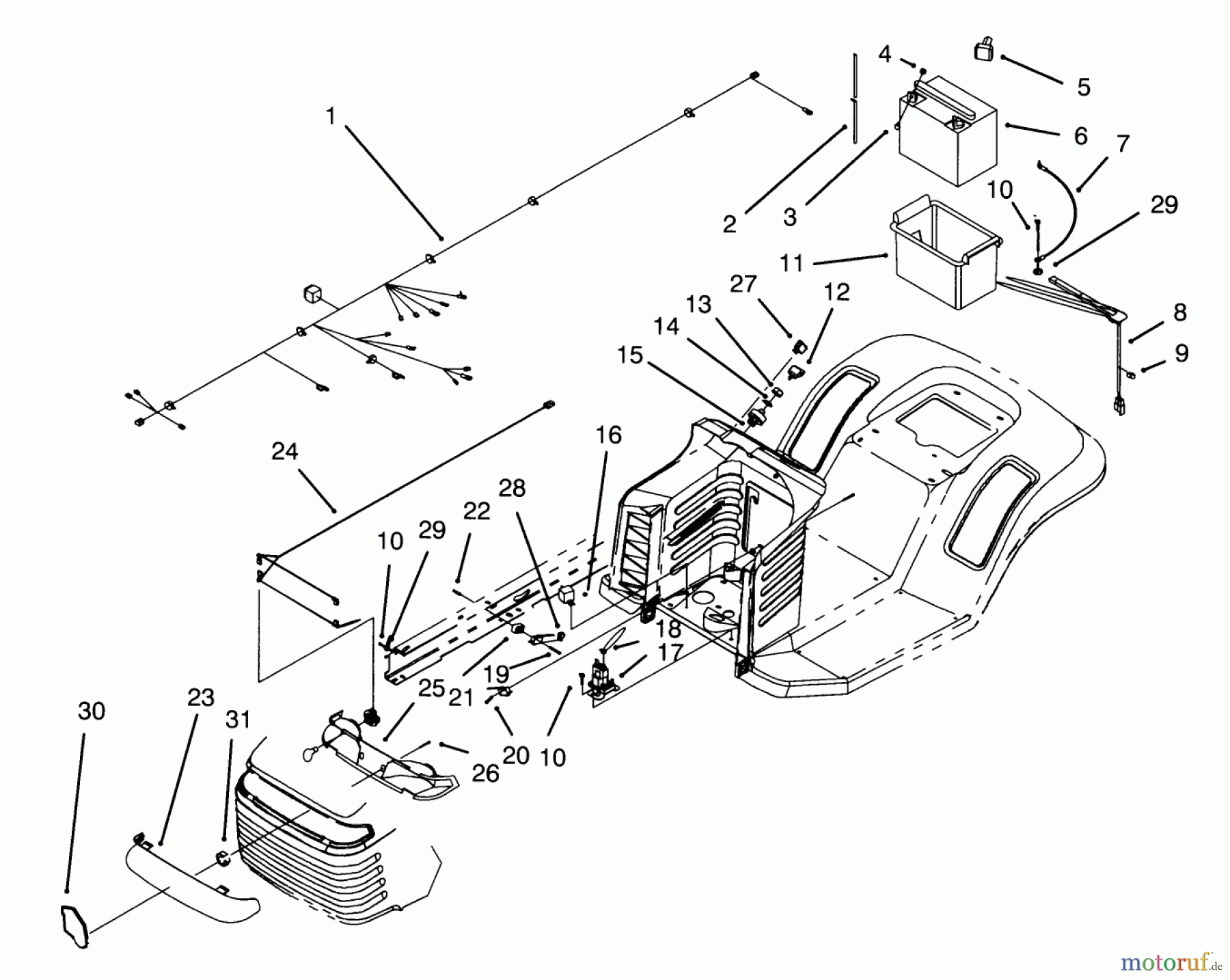 Toro Neu Mowers, Lawn & Garden Tractor Seite 1 71180 (12-38XL) - Toro 12-38XL Lawn Tractor, 1993 (3900001-3999999) ELECTRICAL ASSEMBLY