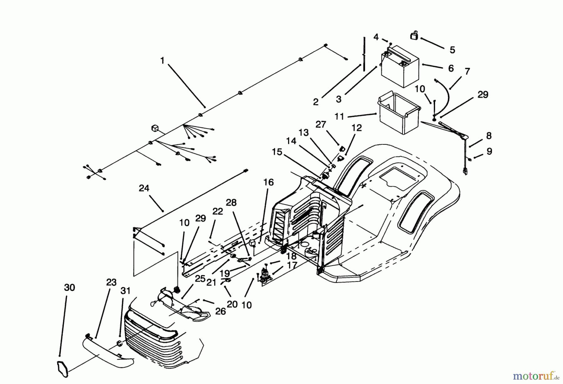  Toro Neu Mowers, Lawn & Garden Tractor Seite 1 71181 (12-38HXL) - Toro 12-38HXL Lawn Tractor, 1993 (3900001-3999999) ELECTRICAL ASSEMBLY