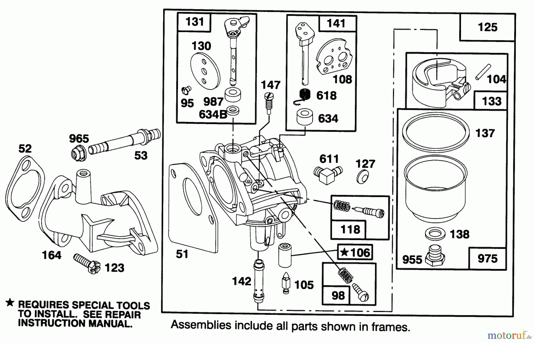  Toro Neu Mowers, Lawn & Garden Tractor Seite 1 71202 (12-38XL) - Toro 12-38XL Lawn Tractor, 1994 (4900001-4999999) ENGINE BRIGGS & STRATTON MODEL 286707-0453-01 #3