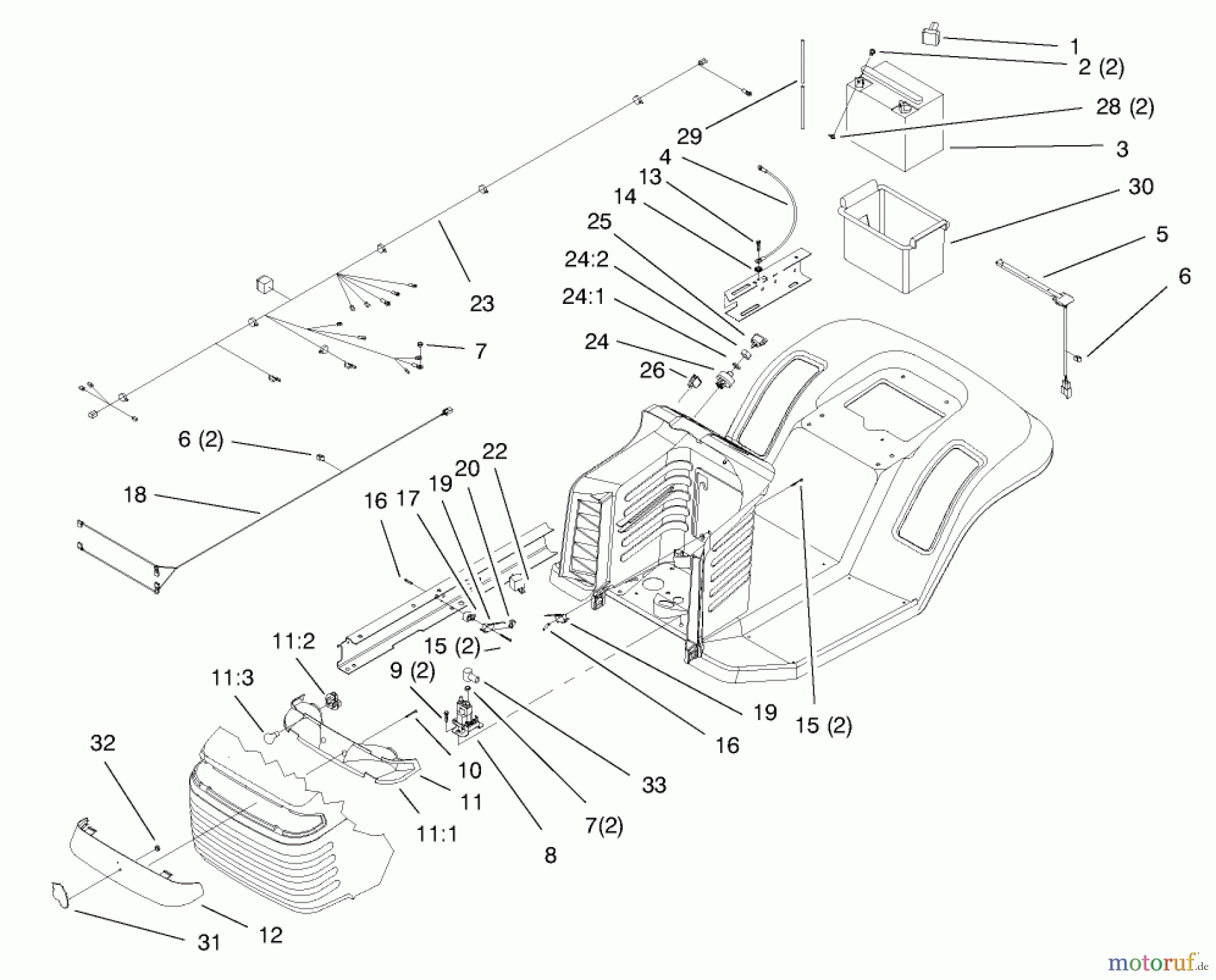  Toro Neu Mowers, Lawn & Garden Tractor Seite 1 71208 (13-38XL) - Toro 13-38XL Lawn Tractor, 1998 (8900001-8999999) ELECTRICAL ASSEMBLY