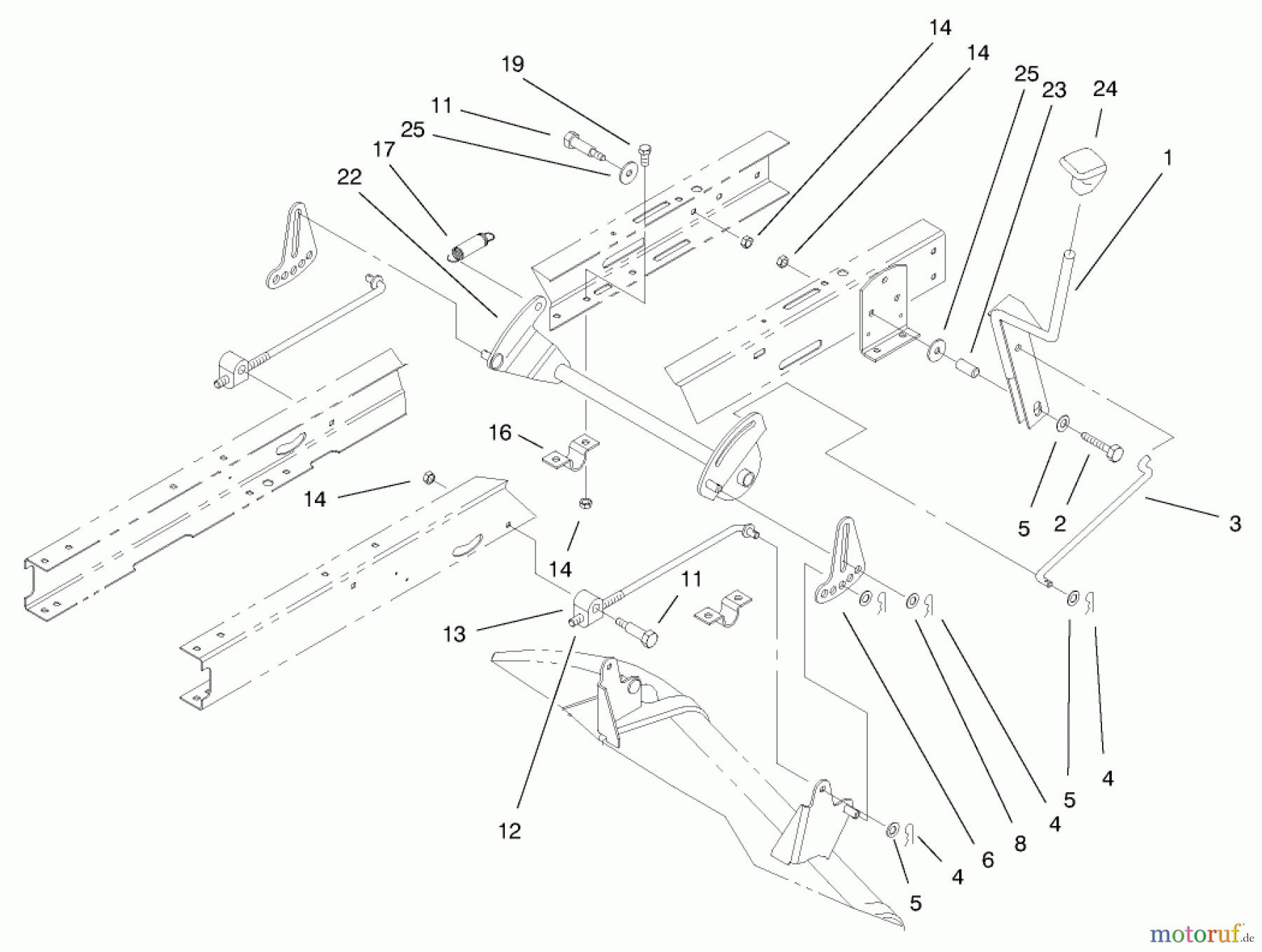  Toro Neu Mowers, Lawn & Garden Tractor Seite 1 71209 (13-32XLE) - Toro 13-32XLE Lawn Tractor, 2000 (200000001-200999999) HEIGHT OF CUT COMPONENTS ASSEMBLY