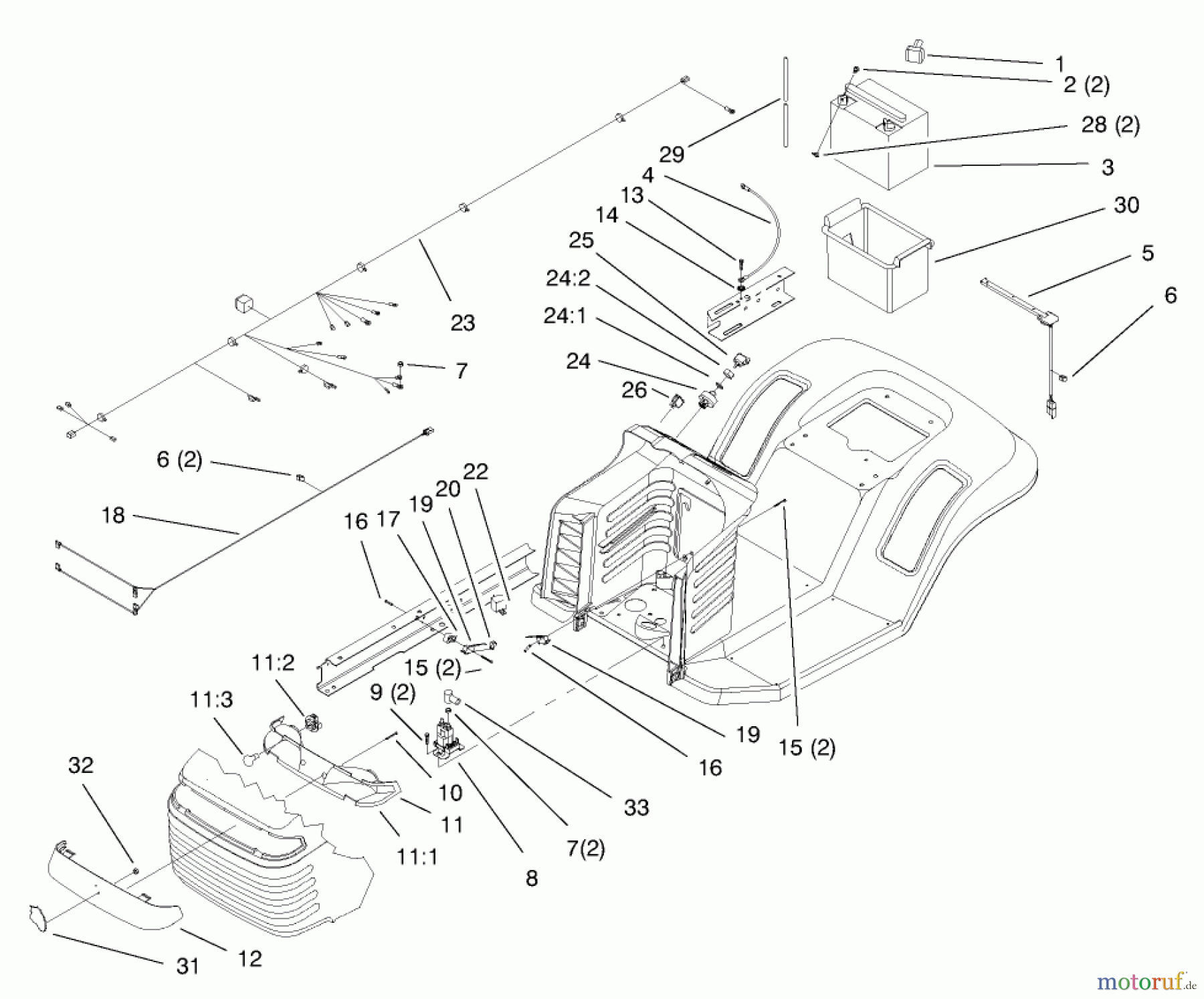 Toro Neu Mowers, Lawn & Garden Tractor Seite 1 71219 (14-38HXL) - Toro 14-38HXL Lawn Tractor, 1997 (7900001-7999999) ELECTRICAL ASSEMBLY