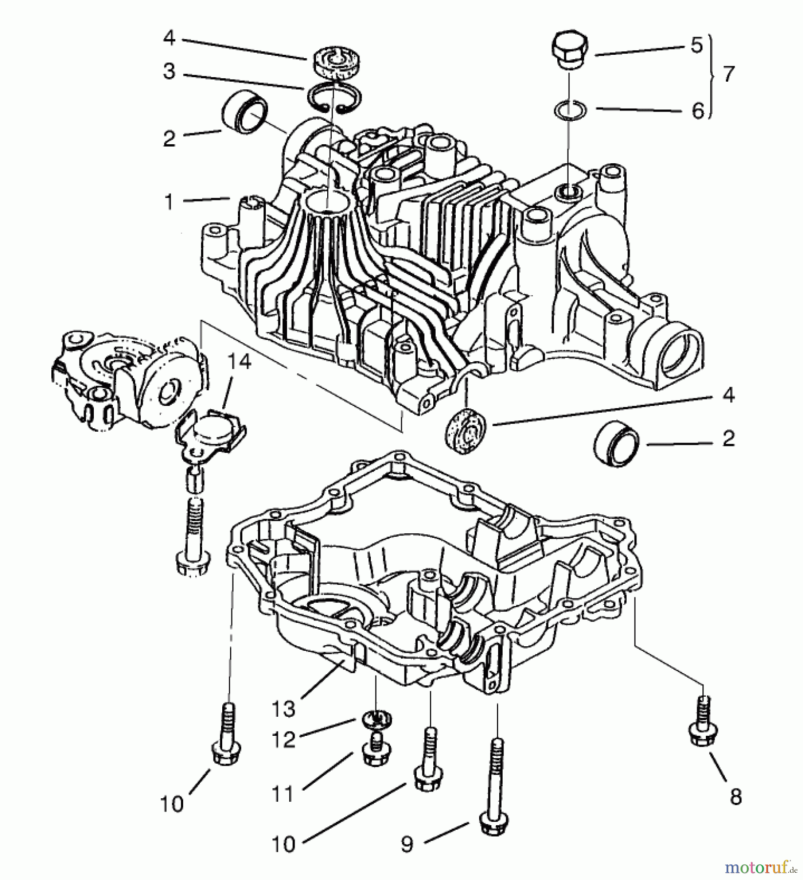  Toro Neu Mowers, Lawn & Garden Tractor Seite 1 72104 (267-H) - Toro 267-H Lawn and Garden Tractor, 1998 (8900001-8900599) TRANSAXLE CASE
