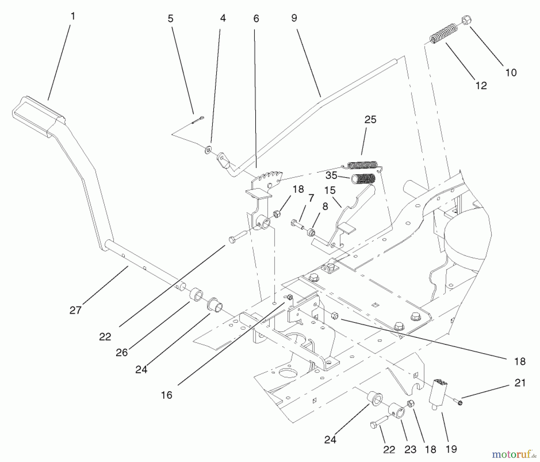 Toro Neu Mowers, Lawn & Garden Tractor Seite 1 72087 (268-H) - Toro 268-H Lawn and Garden Tractor, 2001 (210000001-210999999) HYDRAULIC BRAKE ASSEMBLY